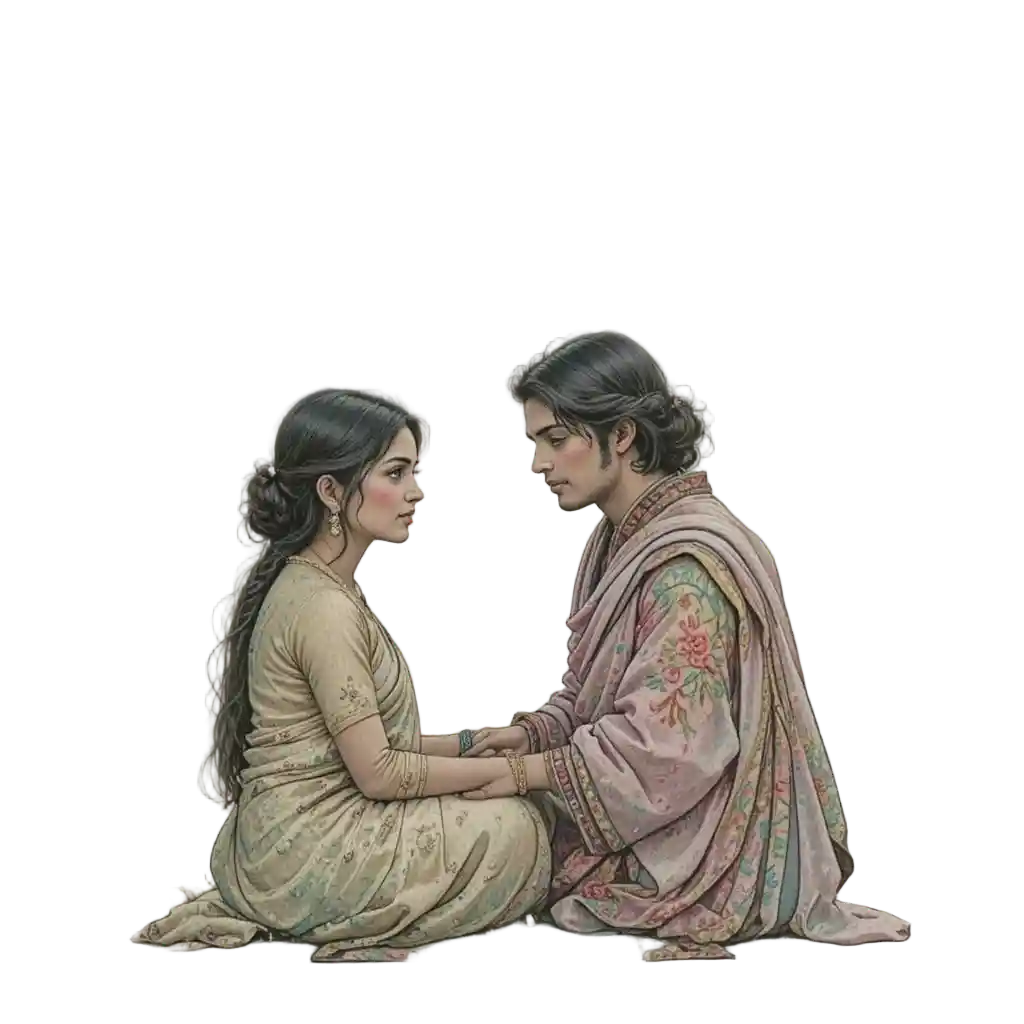 Young village couple sharing a deep and tender love