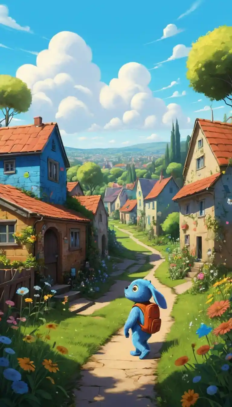 Playful cartoon bees dancing above colorful flower fields