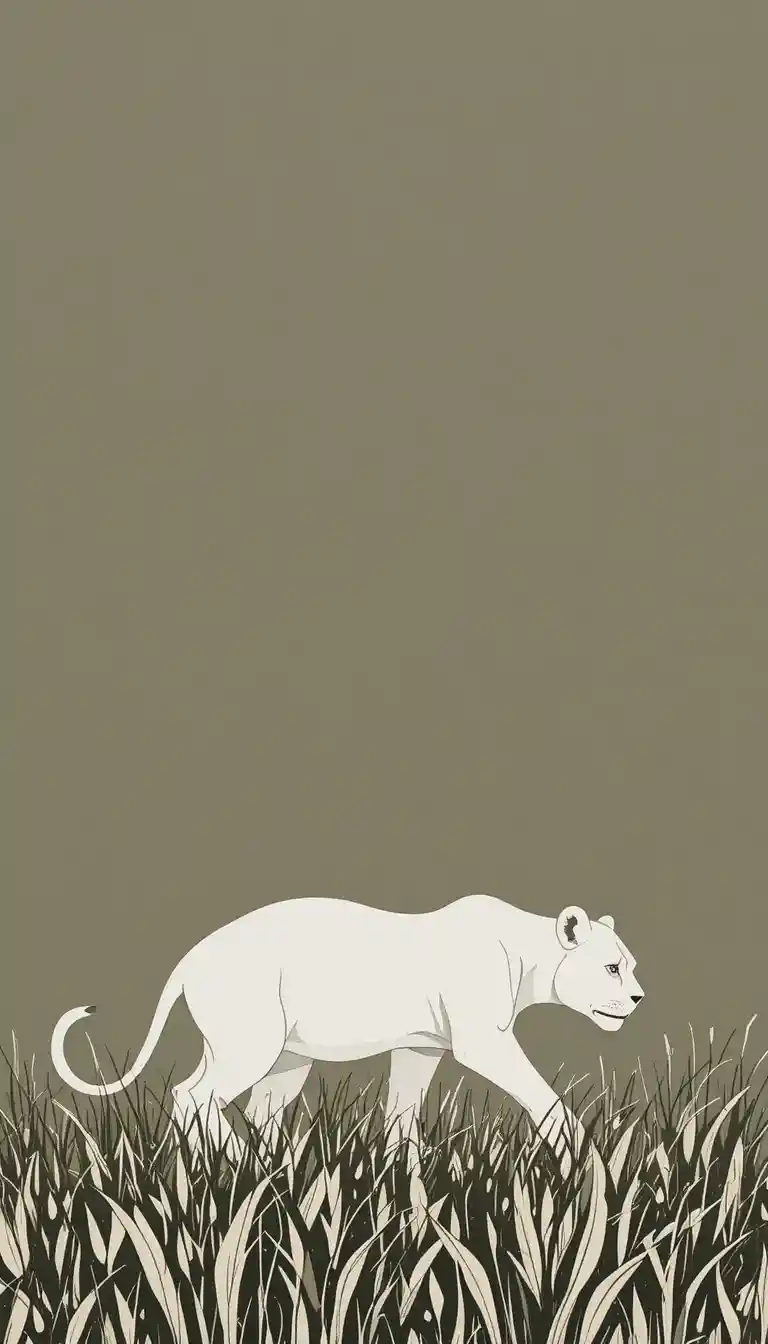 Minimalist close up of a lioness in long grass