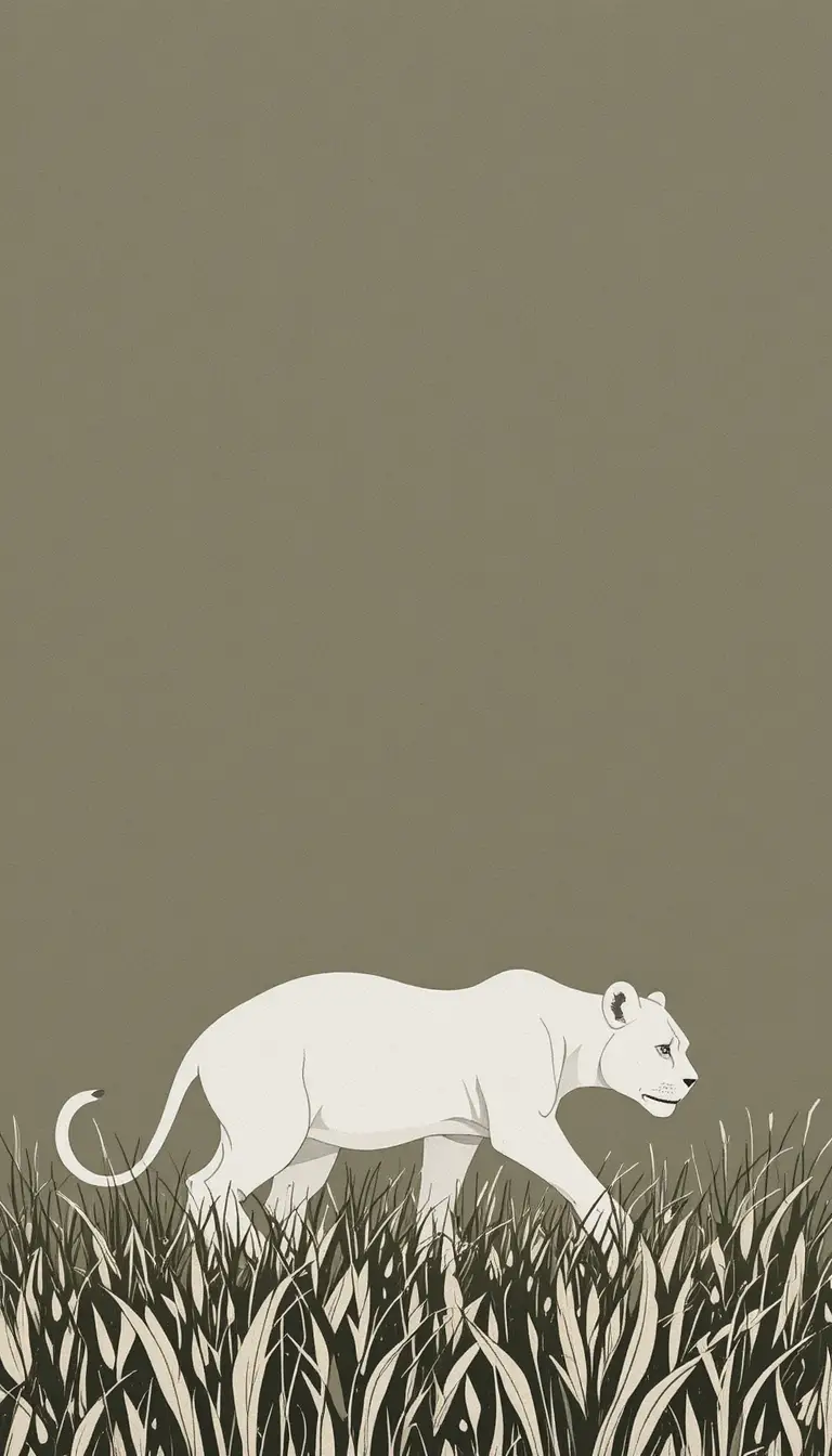 Minimalist close up of a lioness in long grass