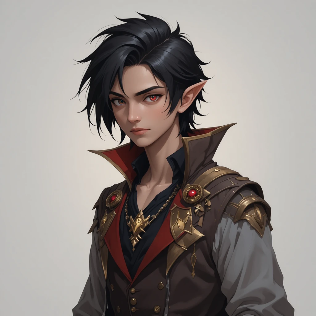 Young vampire man in a mystical Wakfu fantasy world