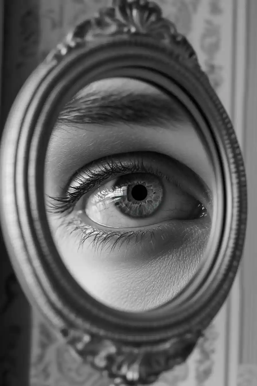 Misteriosi occhi umani che custodiscono segreti interiori nascosti