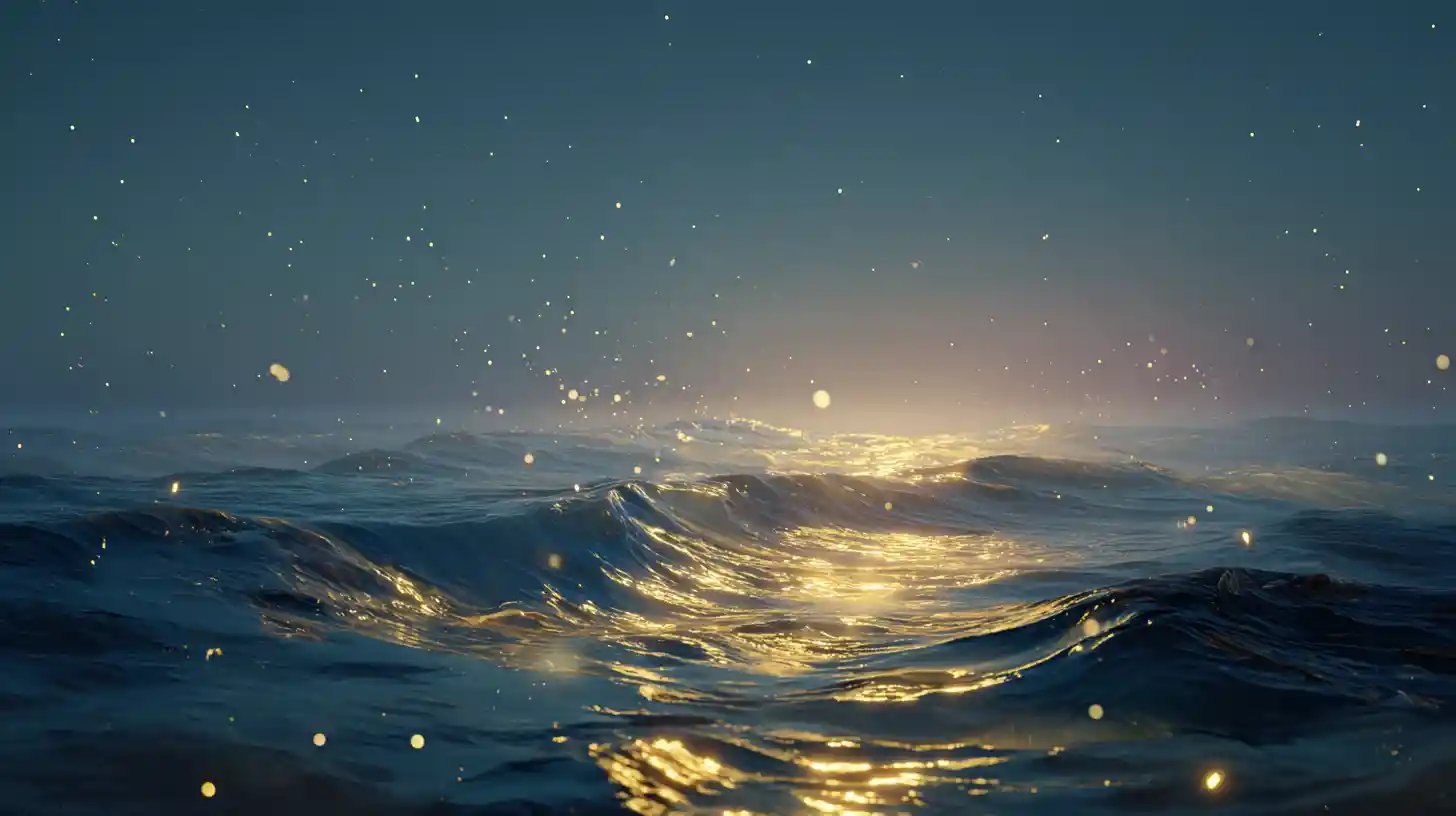 Moonlit Ocean With Gentle Waves And Peaceful Presence