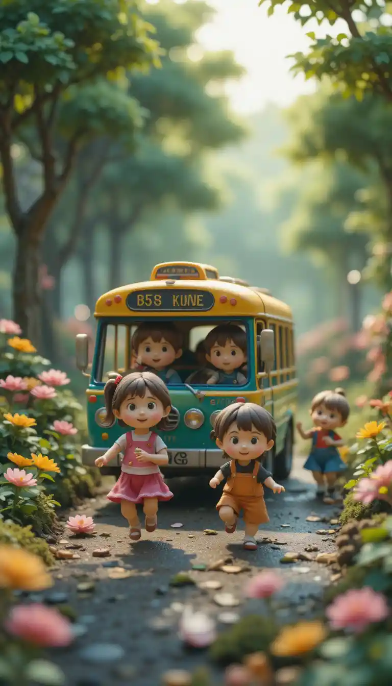 Joyful children at a summer kindergarten outdoor playground