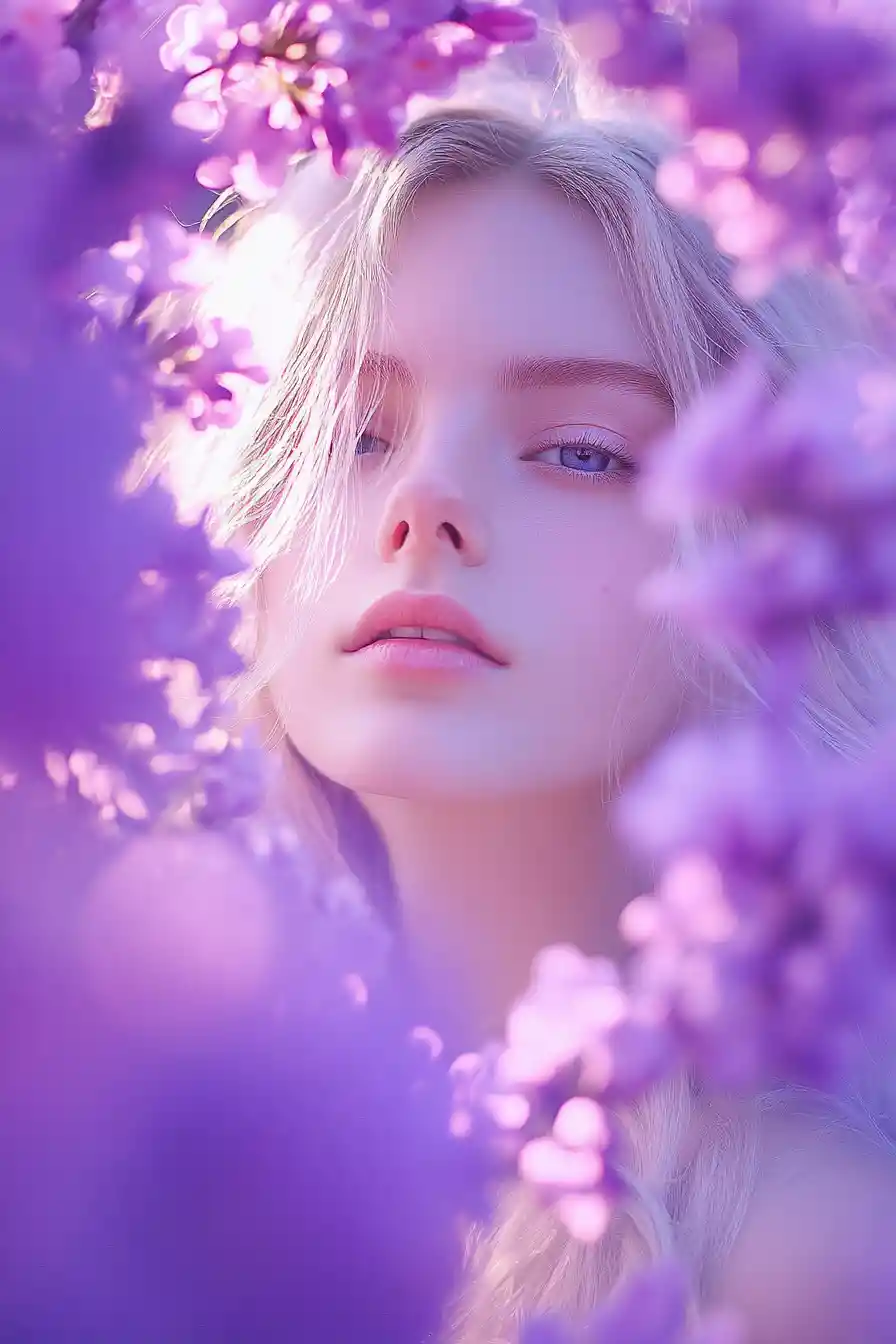Whimsical metallic fairy standing in vivid pastel colors