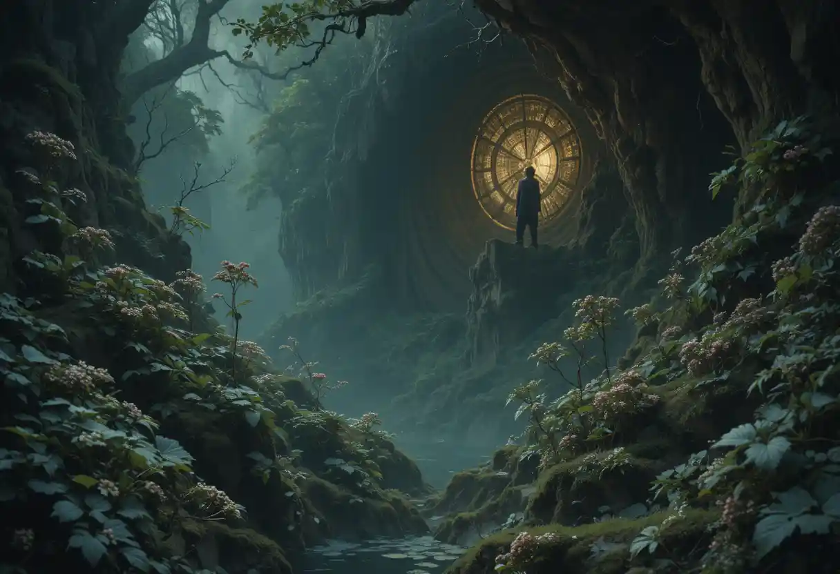 Color circle and plant forms united with inner spiritual light