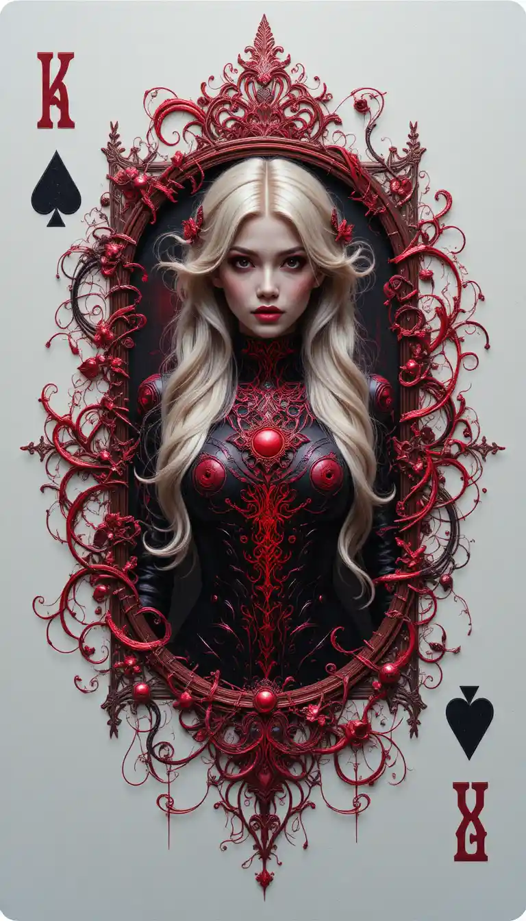 Carta da gioco 3D che emerge da un foro su sfondo bianco
