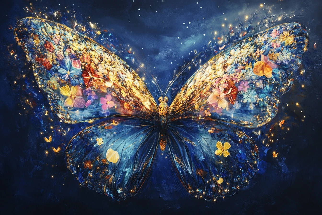Butterfly Wings Dividing Warm Day and Cool Night Worlds