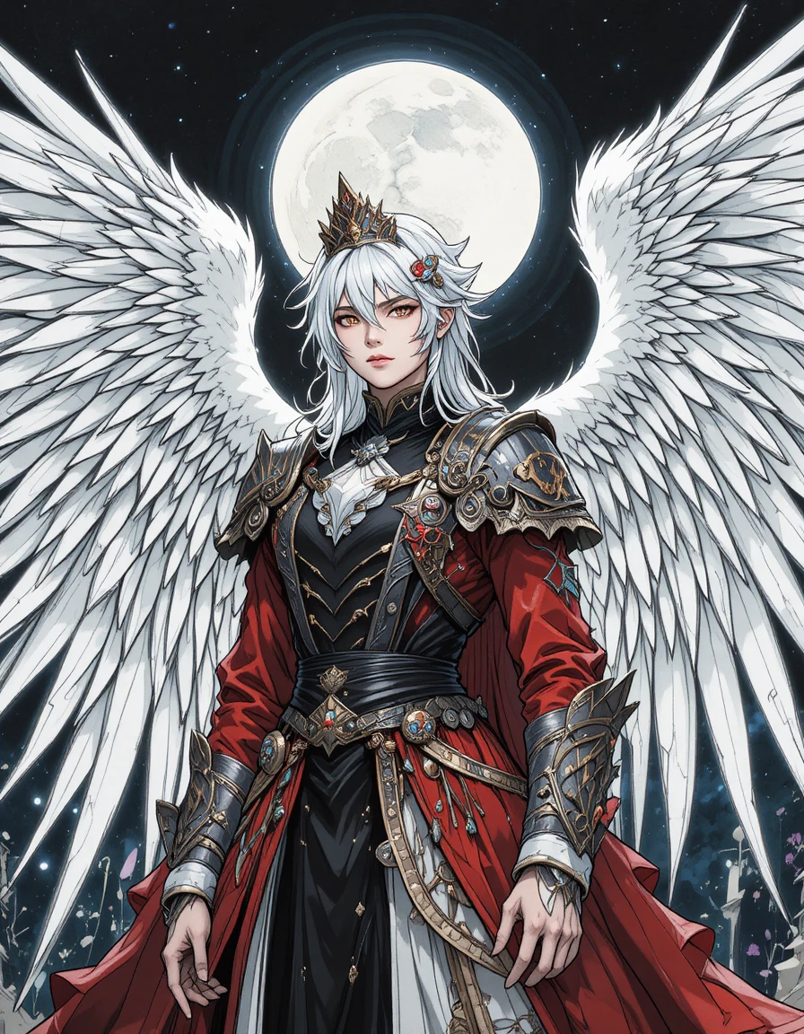Moonlit archangel highlord in ornate royal attire