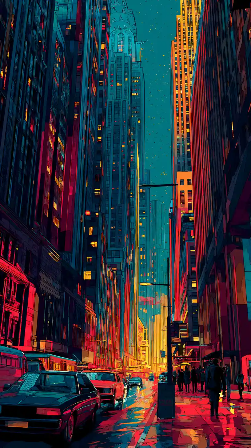 Intense gta style digital art of a city street