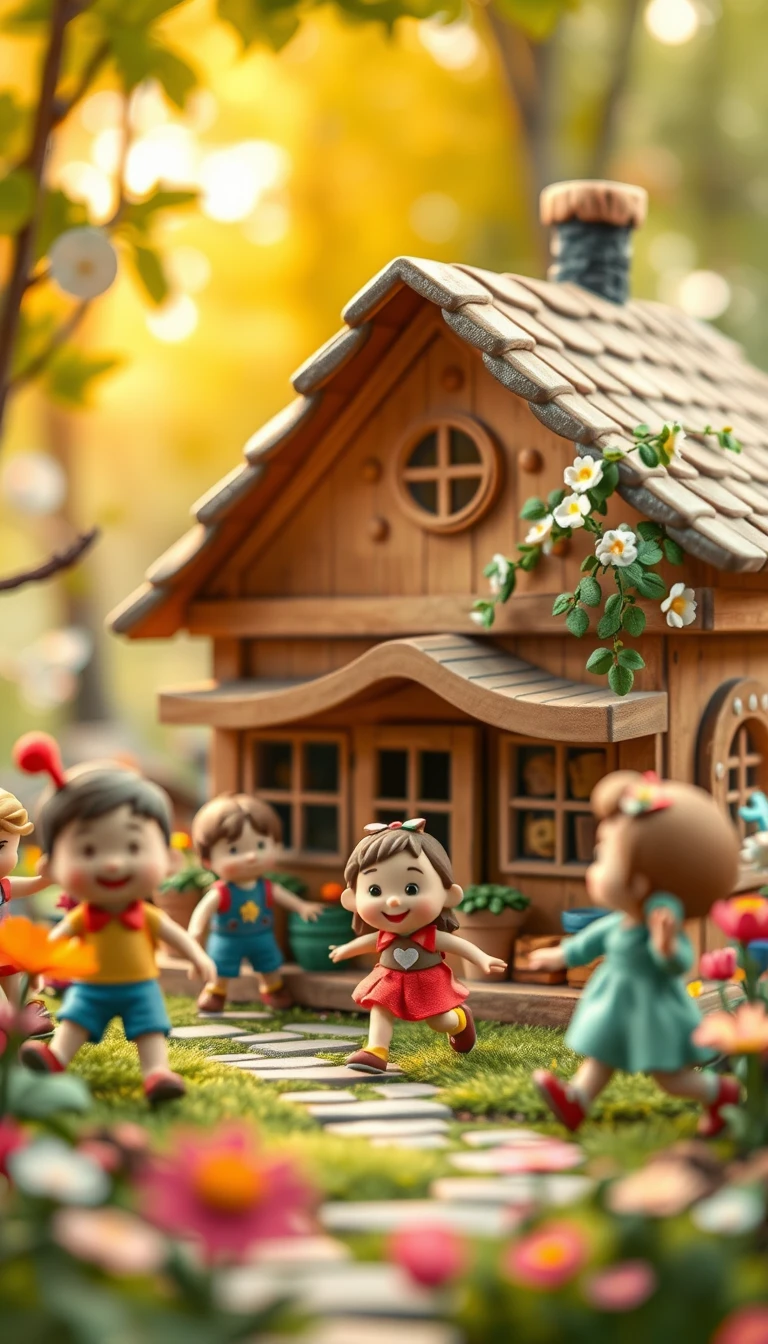 Joyful children playing at a colorful summer playground