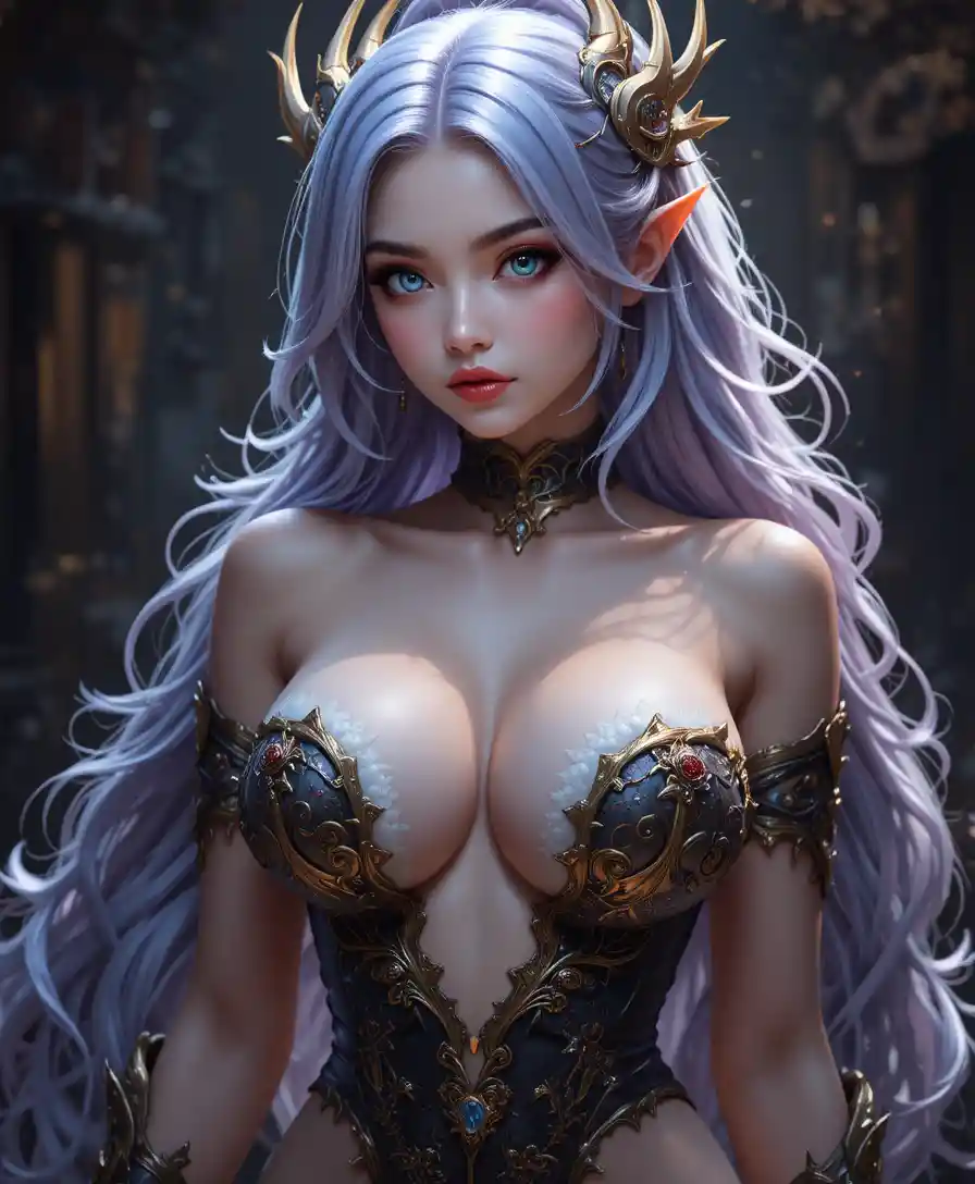 Sexy fantasy dragon warrior woman in dynamic pixel art