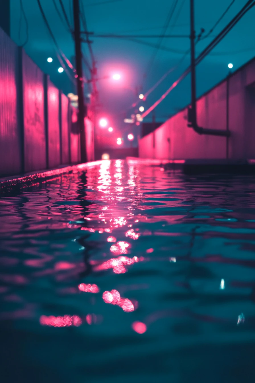 Midnight lagoon with a calm relaxing lofi atmosphere
