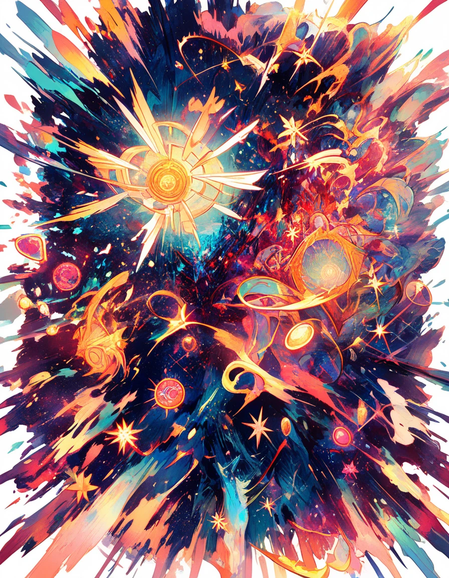 Cosmic crystal dragon god guarding multiverse eggs in darkness