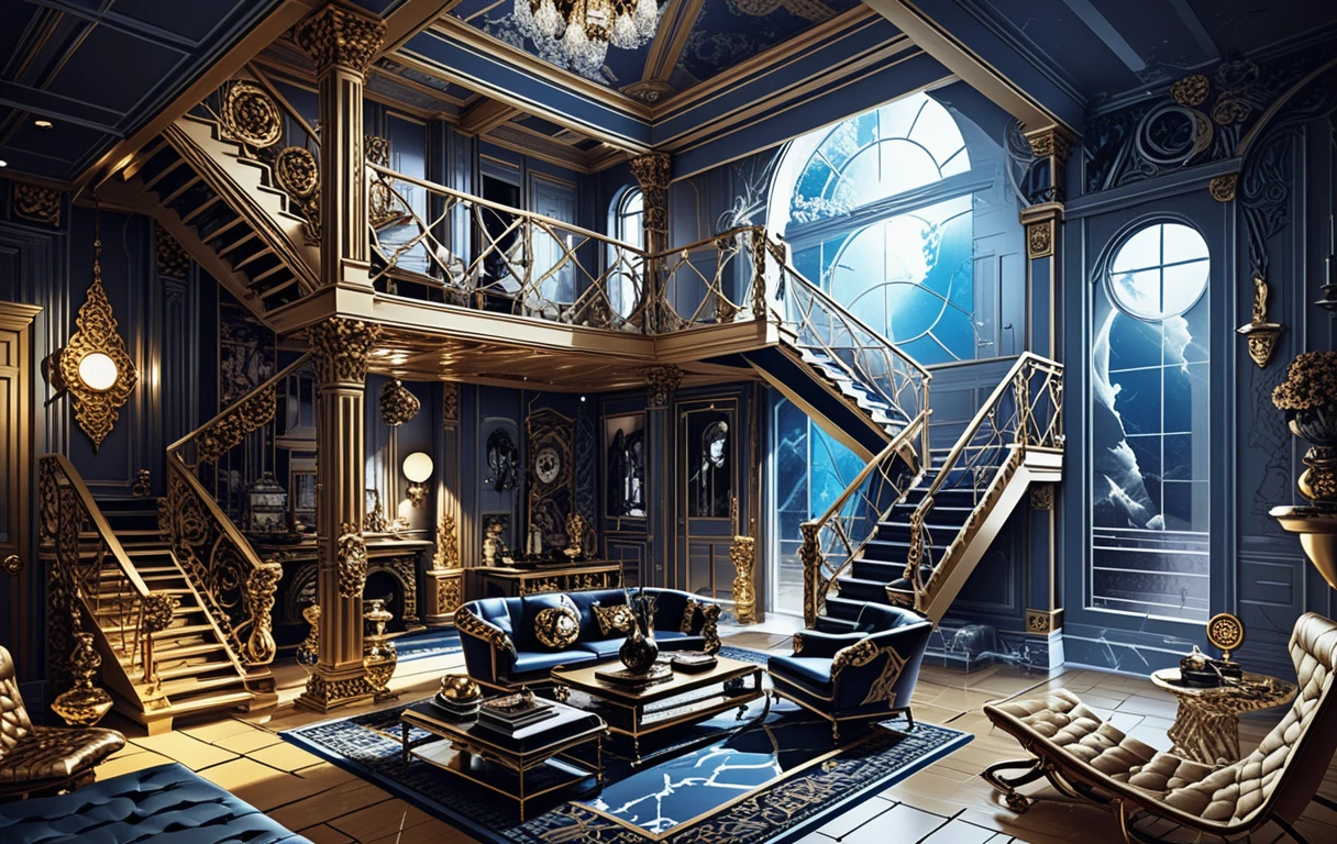 Isometric Cutaway Of A Two Story Building Interior