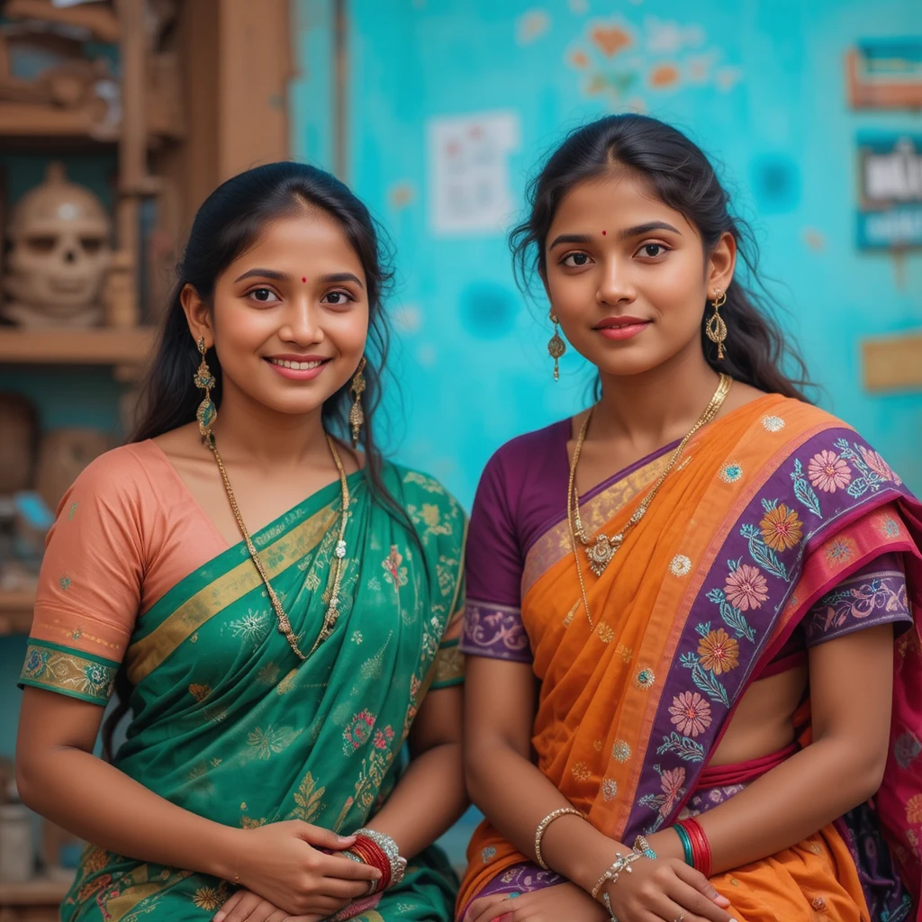 Schermo di aula digitale con lezione di pronuncia in lingua Santhali