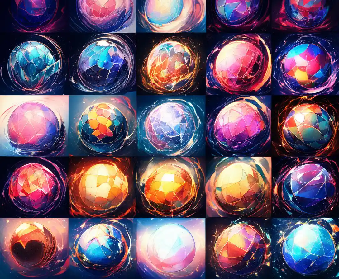 Cosmic crystal dragon god guarding luminous multiverse eggs