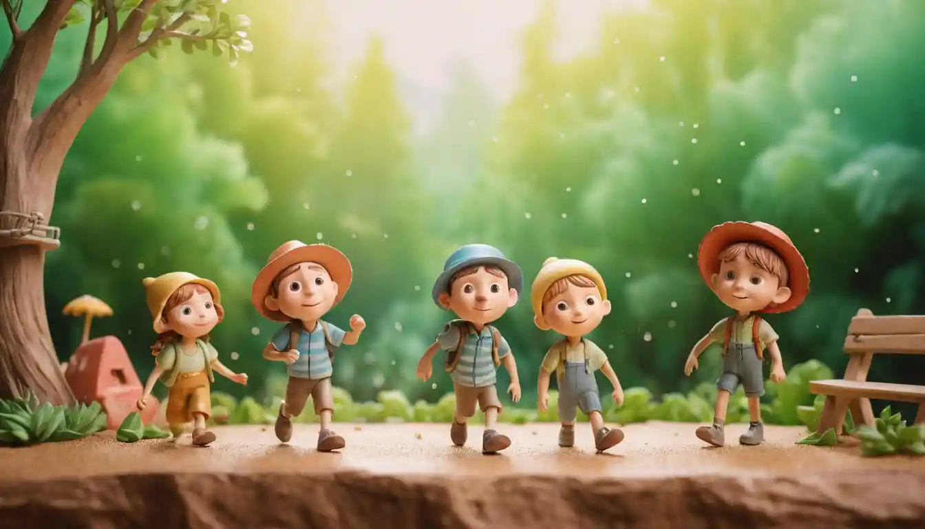 Bambini gioiosi che giocano in un parco giochi estivo all'aperto