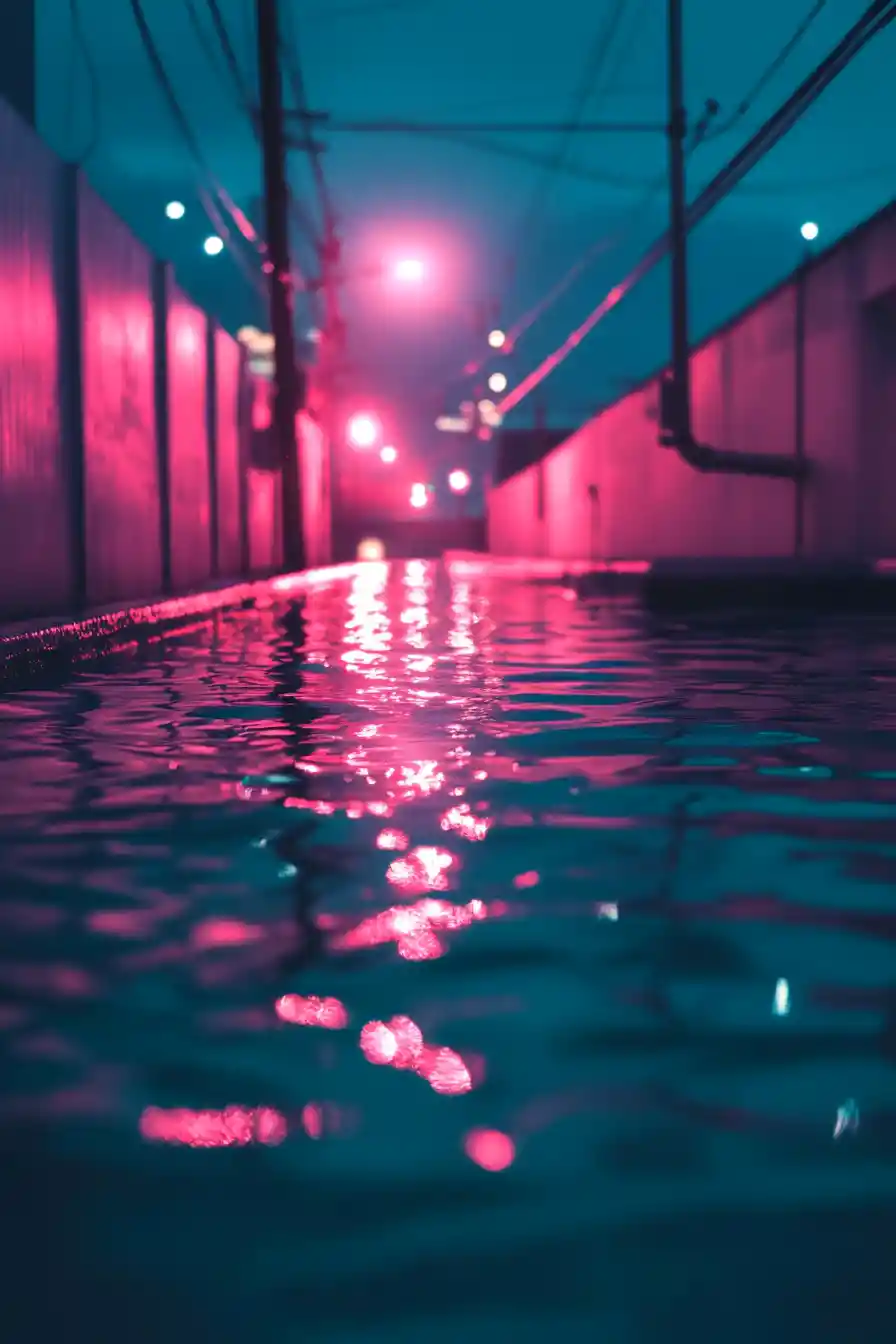 Midnight lagoon with a calm relaxing lofi atmosphere