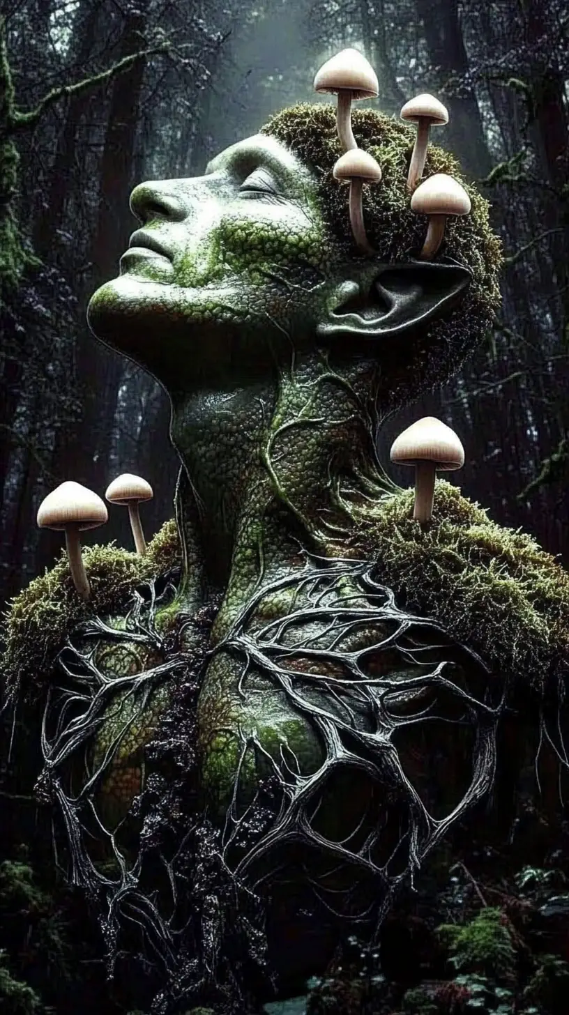 Gentle forest guardian watching over a tranquil woodland