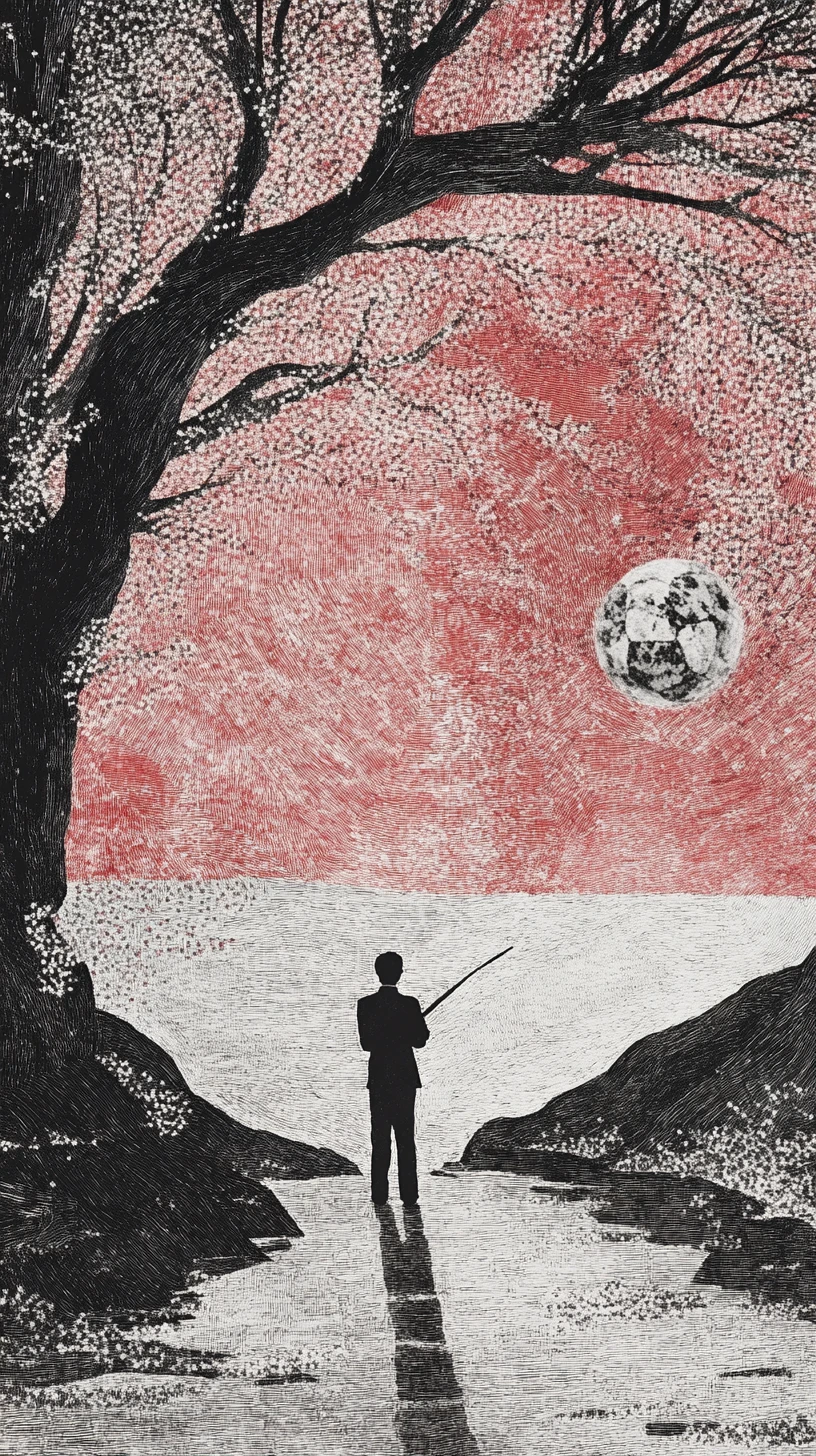Soccer player striking the ball in dark pointillist style