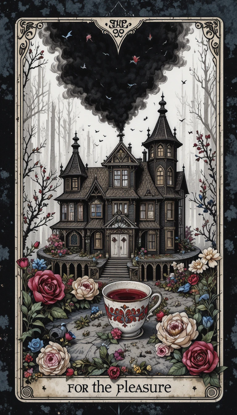 Nahaufnahme einer Frau mit Tarotkarten und Kaffee im minimalistischen Stil