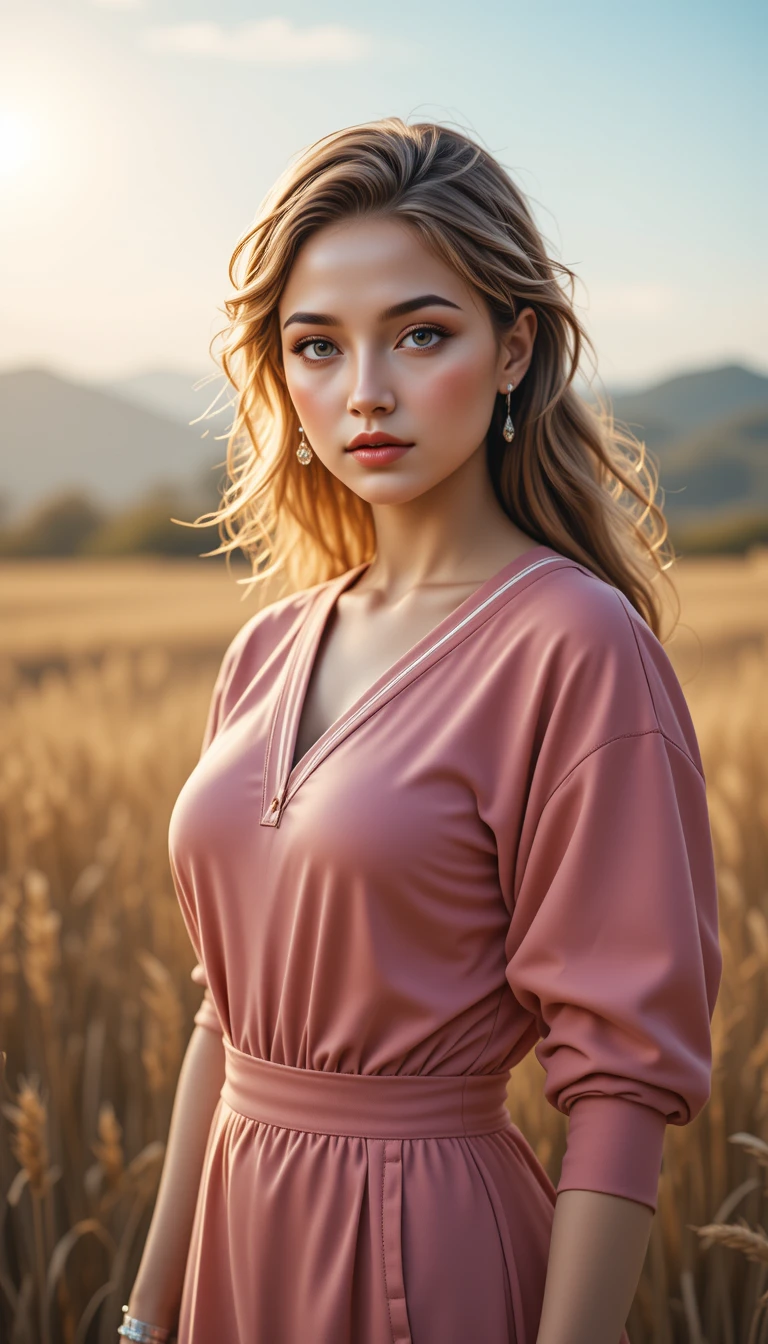 Confident woman in sunlight with cinematic medium portrait