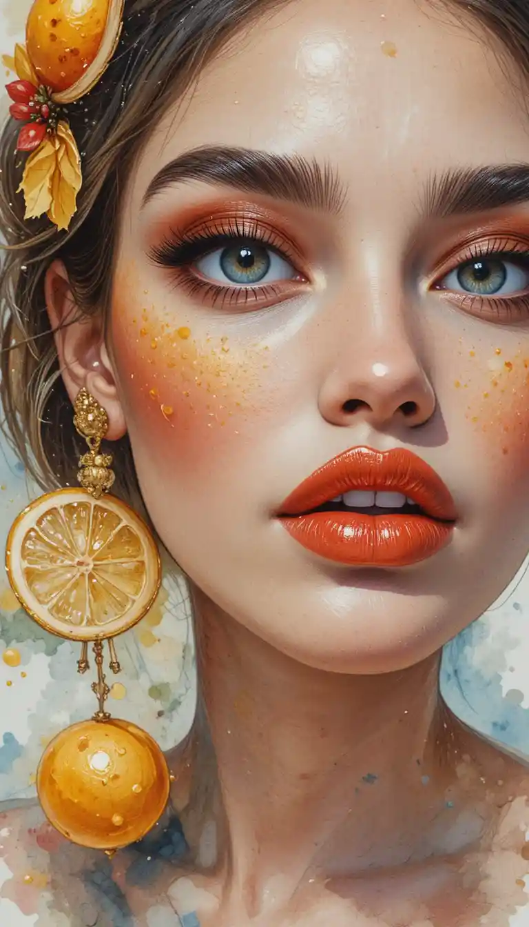 Portrait de femme glamour avec détails de cœurs brillants sous une lumière chaude