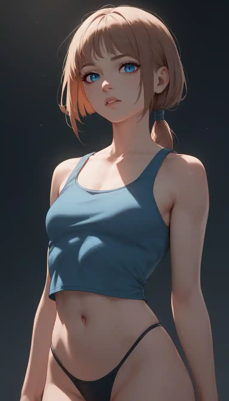 Anime dancer in a dynamic close up mid air pose