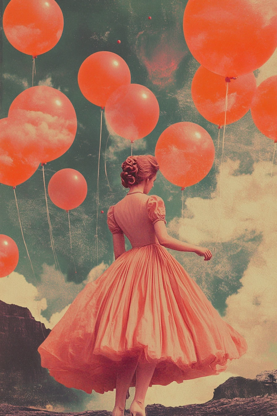 Surreal abstract heartscape in vivid warm indigo hues