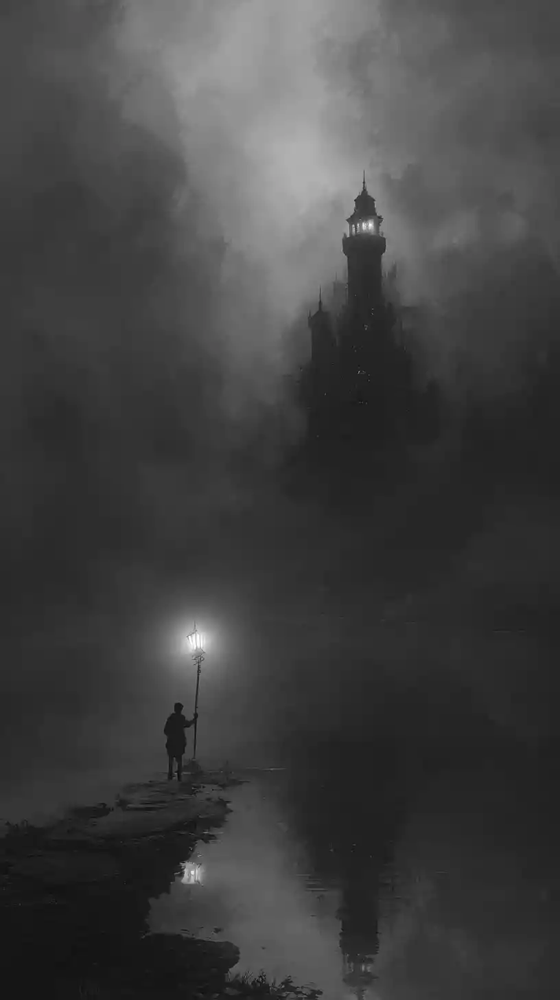 Guiding light emerging in deep surrounding darkness
