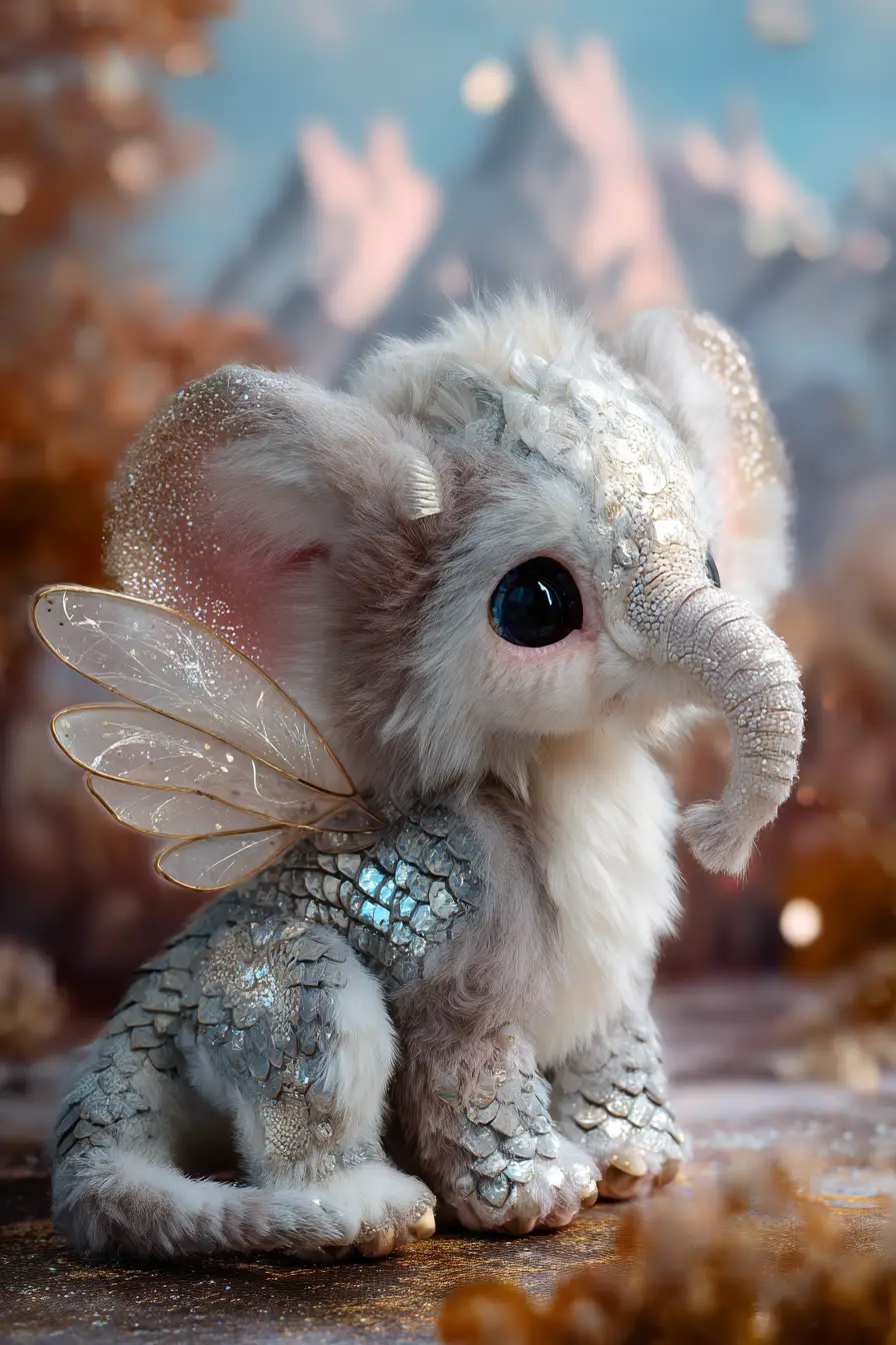 Majestic dragon like creature in a bright spring landscape