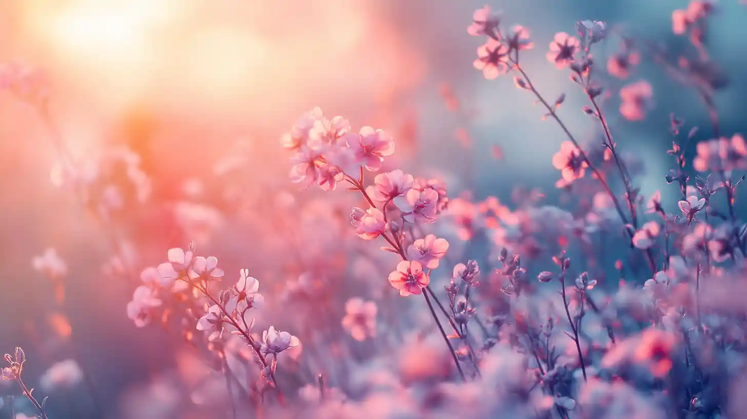 Flor mística rosa de ensueño en un paisaje de fantasía