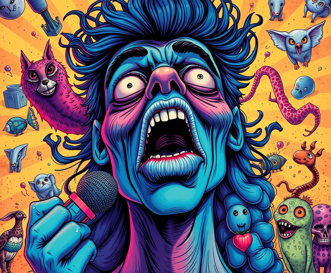 Whimsical Surreal Character In A Vibrant Fantasy Scene