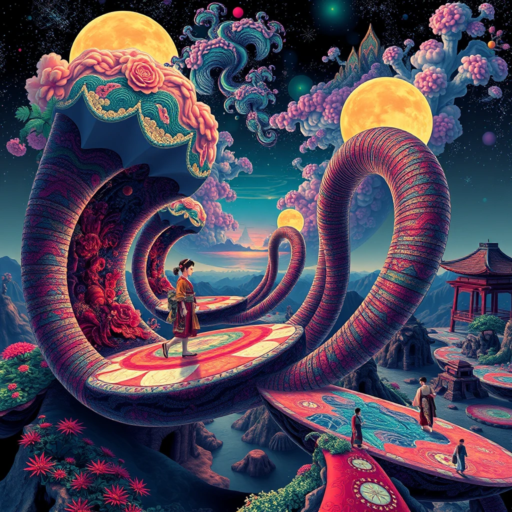 超現實的光學幻覺與分形構成數位拼貼