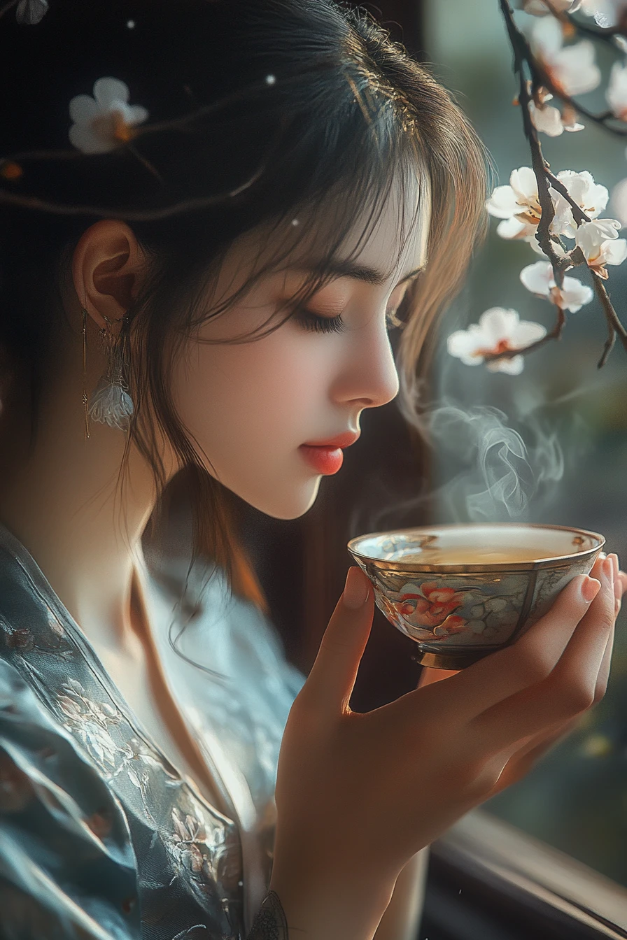 Surreal dreamscape where time slows and jasmine fills the air