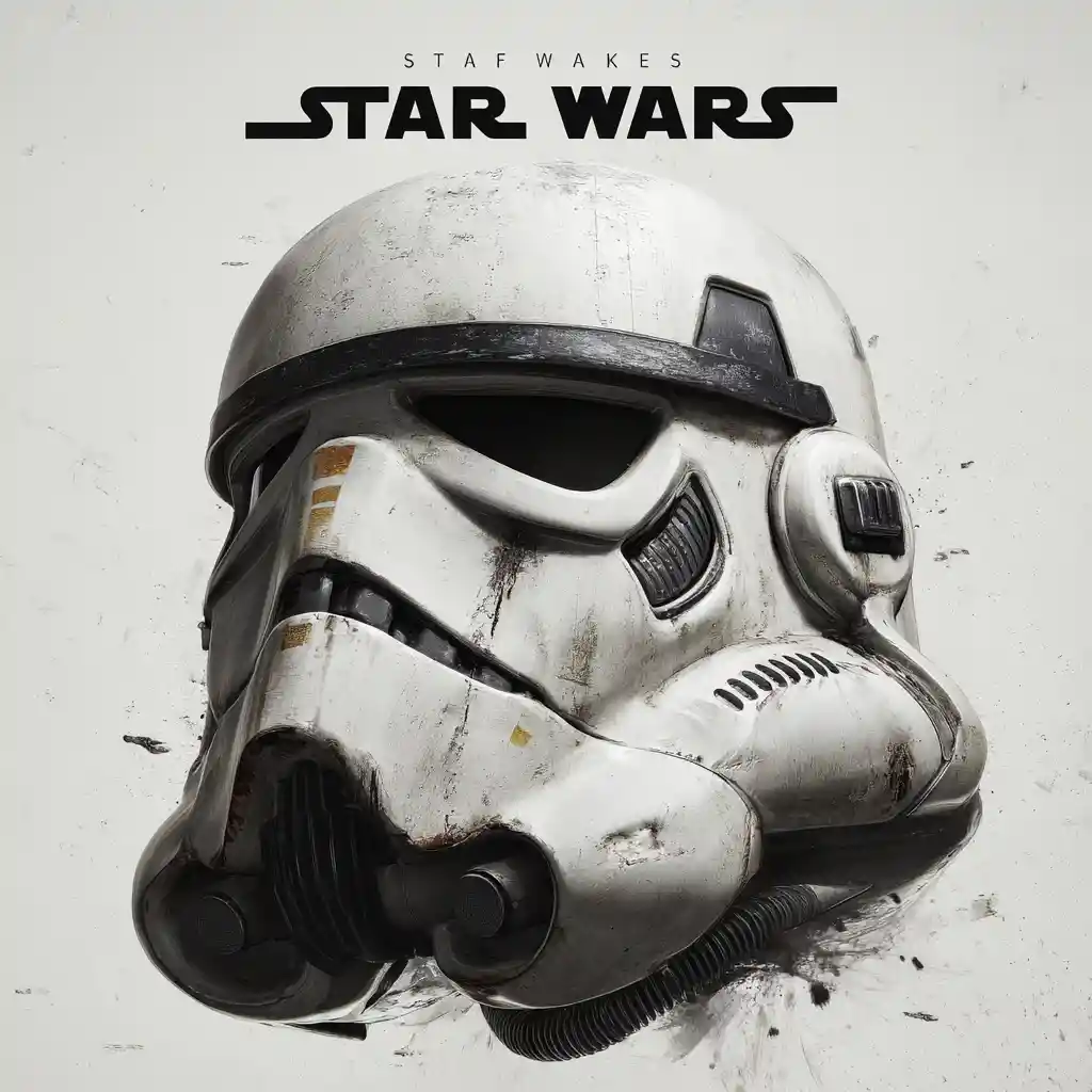 Minimalist black and white poster with X wing spaceship