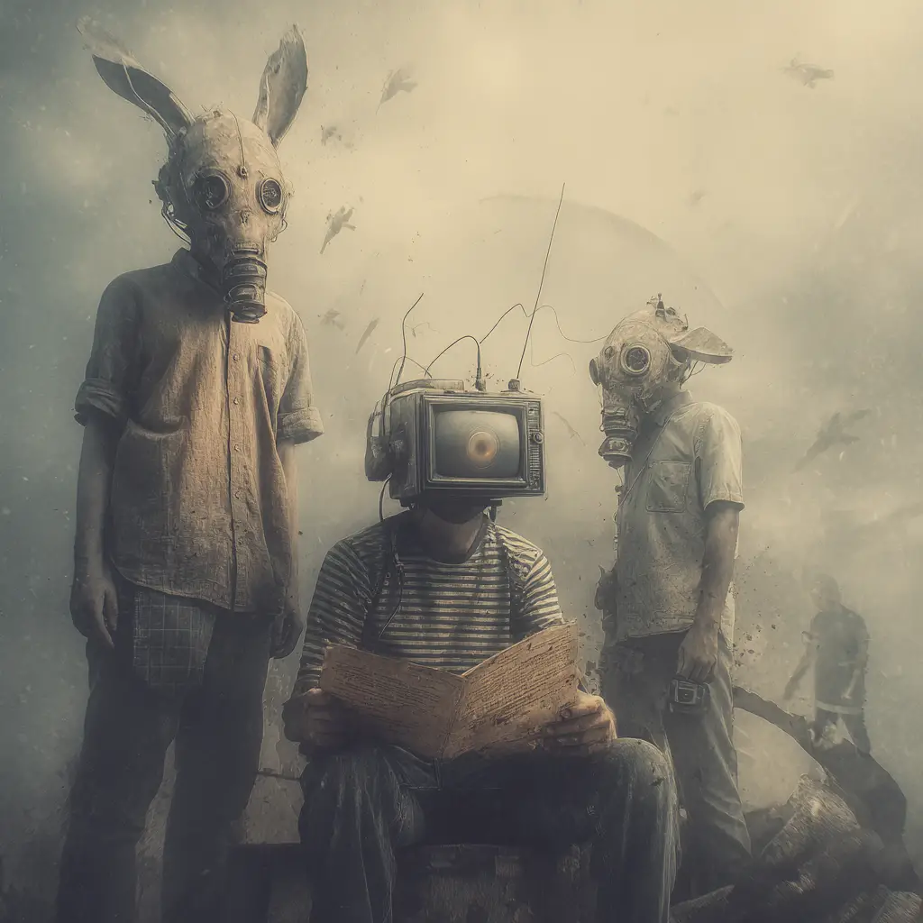 Surreal scene built around a strange enigmatic phrase