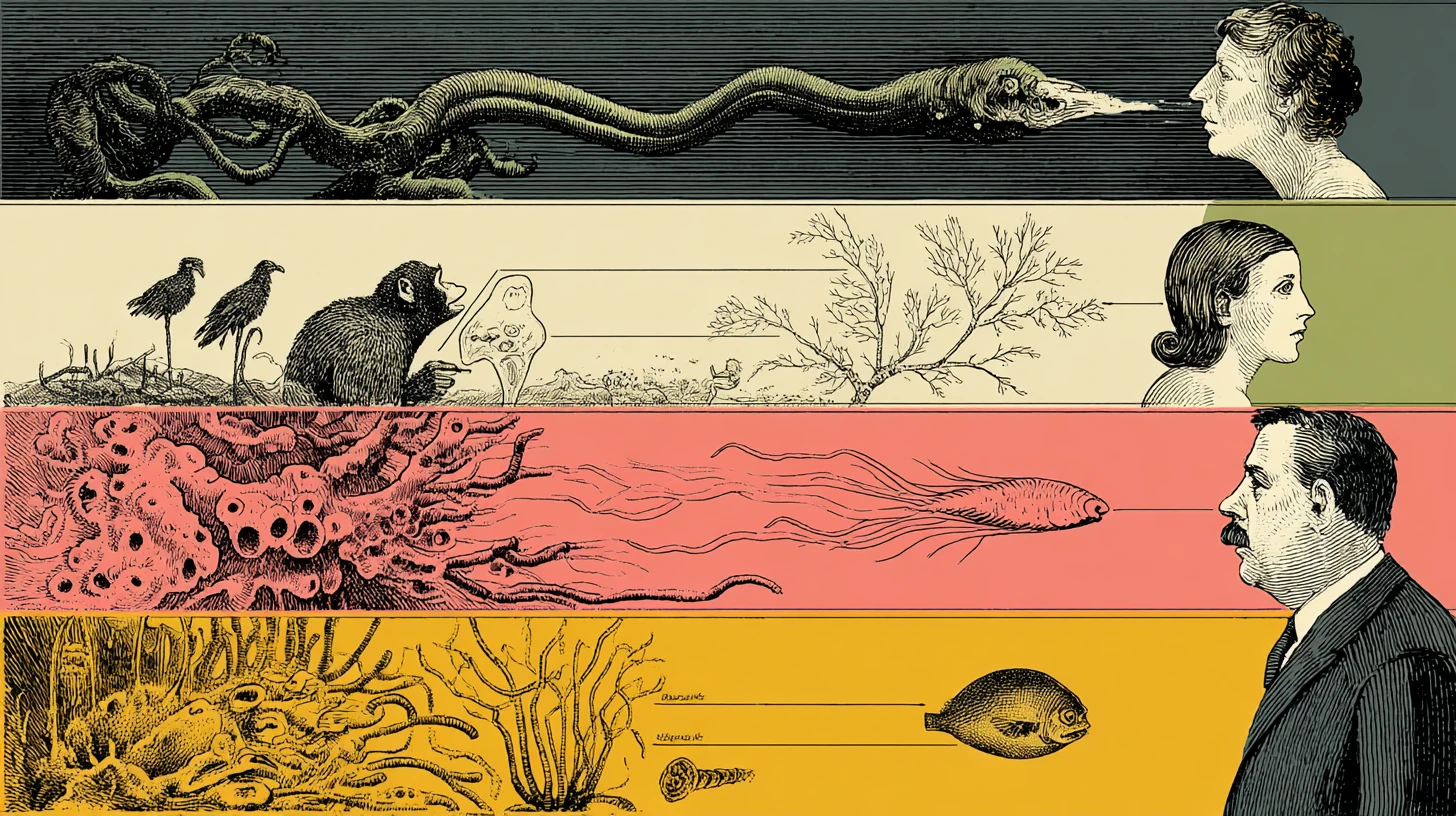 Comical Evolution Diagram Comparing Woman And Man Forms