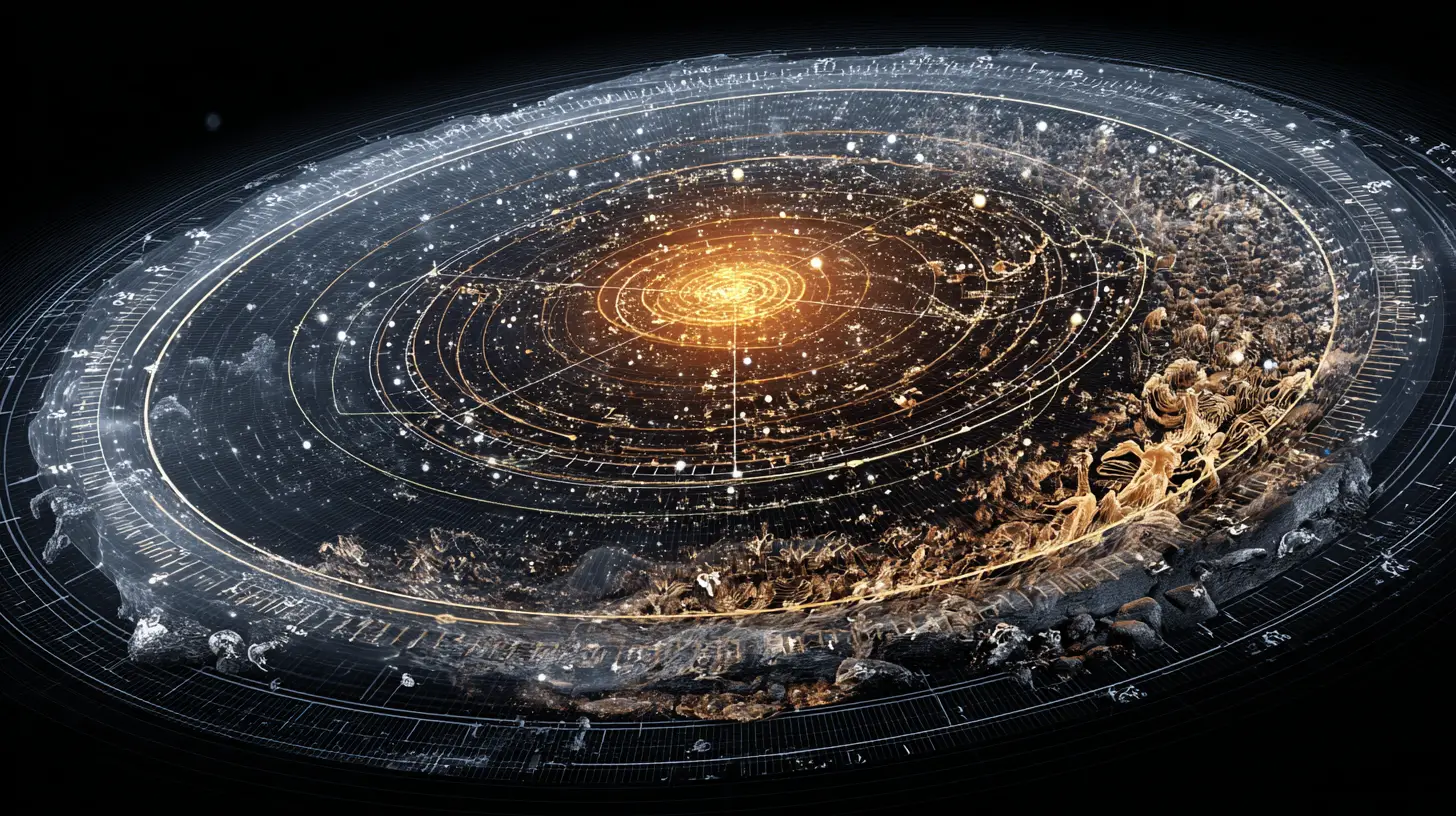 Cosmic deep time timeline from big bang to modern earth