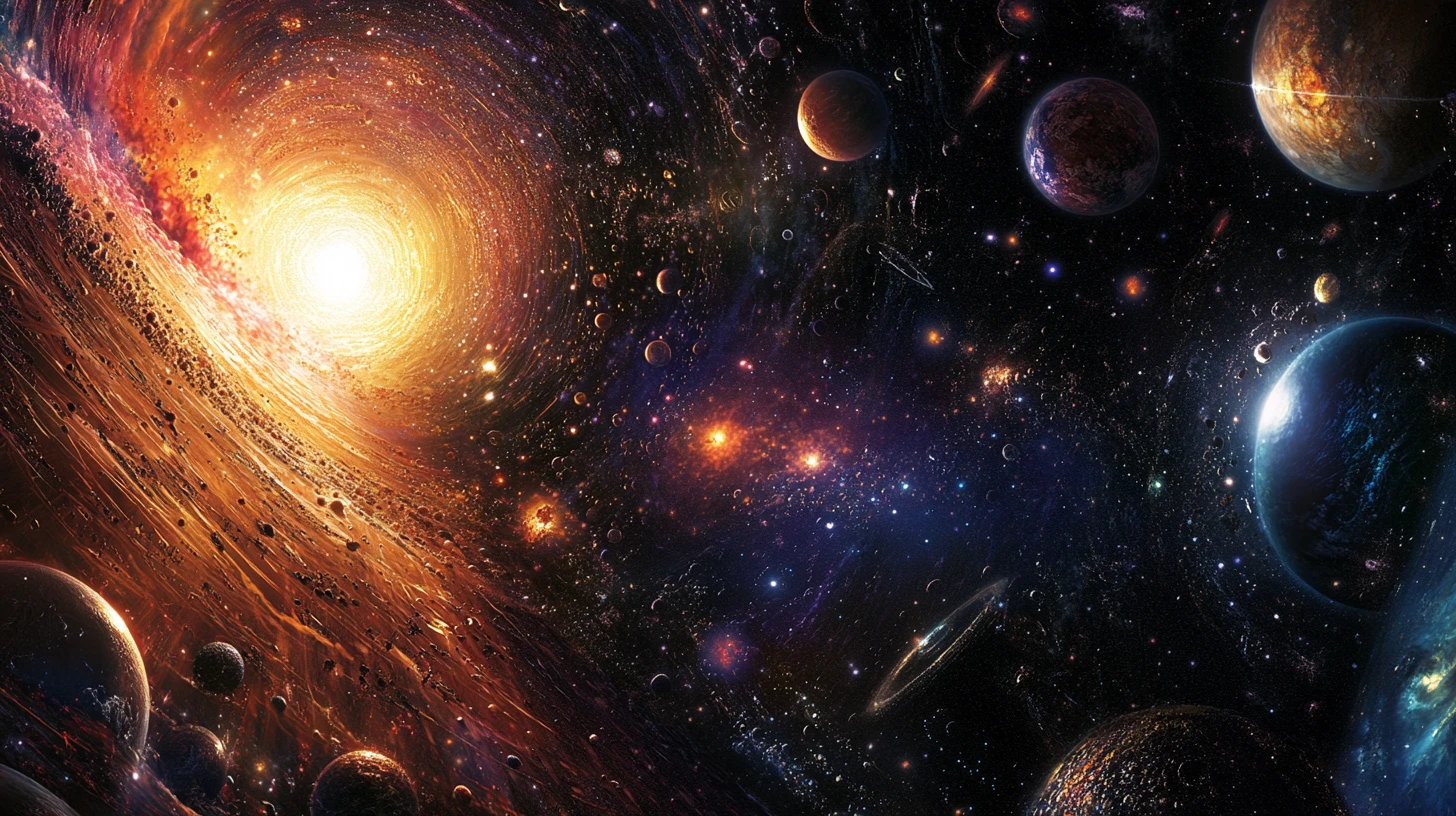 Cosmic deep time timeline from universe origins to modern Earth