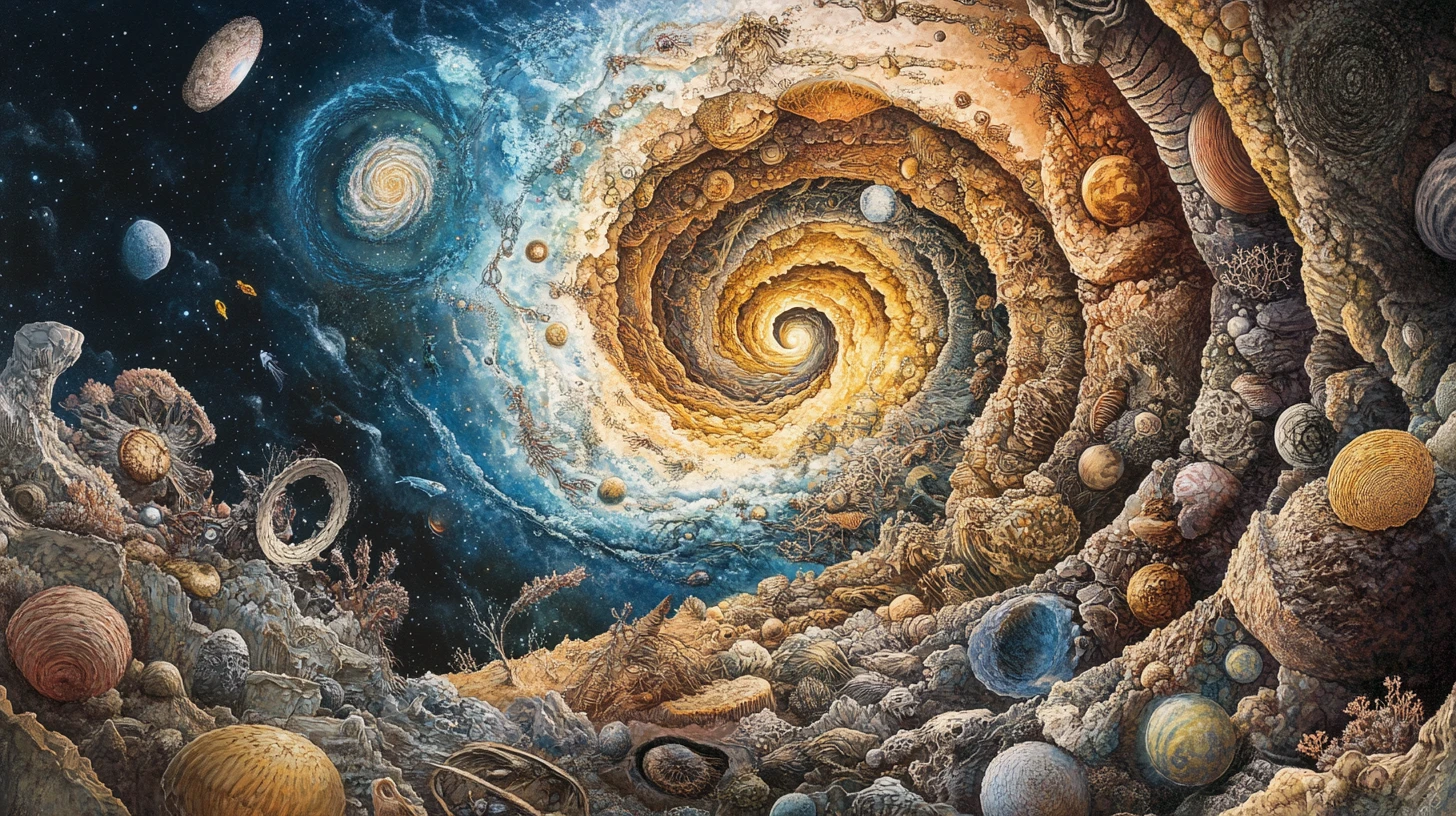 Spiral illustration of geologic time and Earths ancient history
