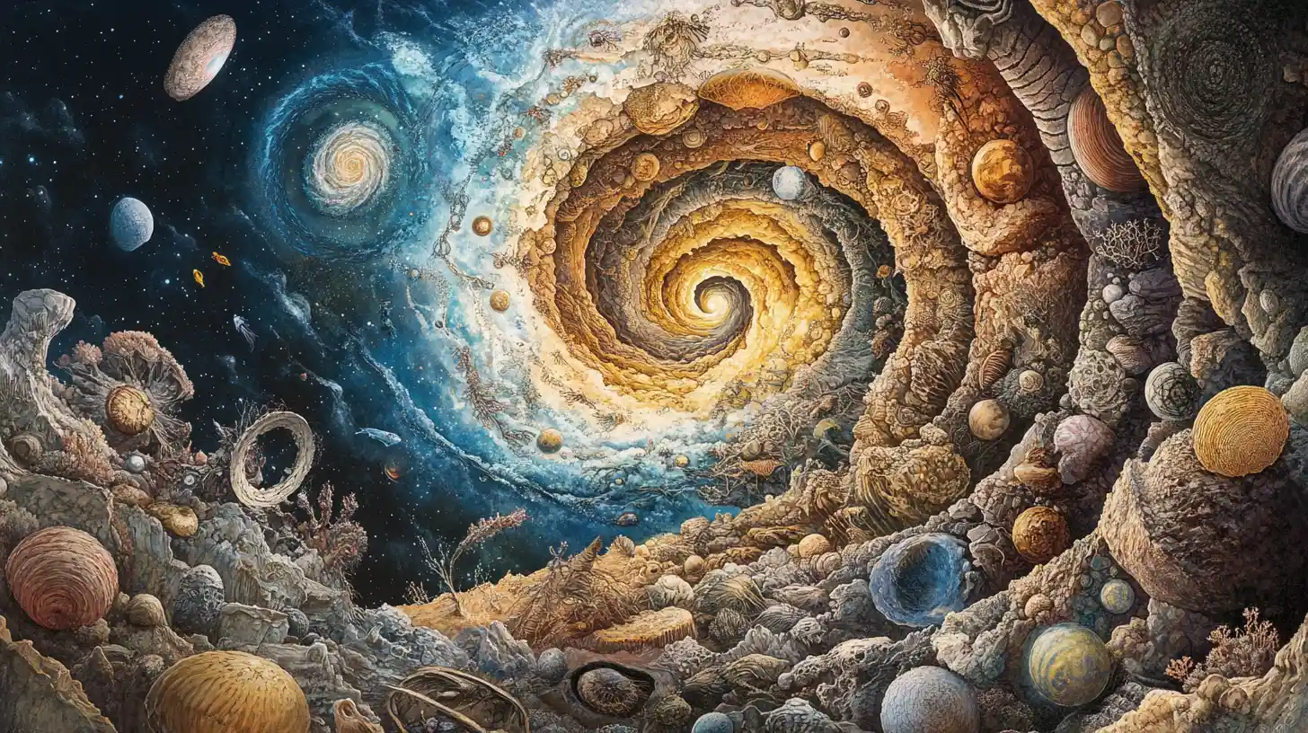 Spiralillustration der geologischen Zeit und der frühen Erdgeschichte