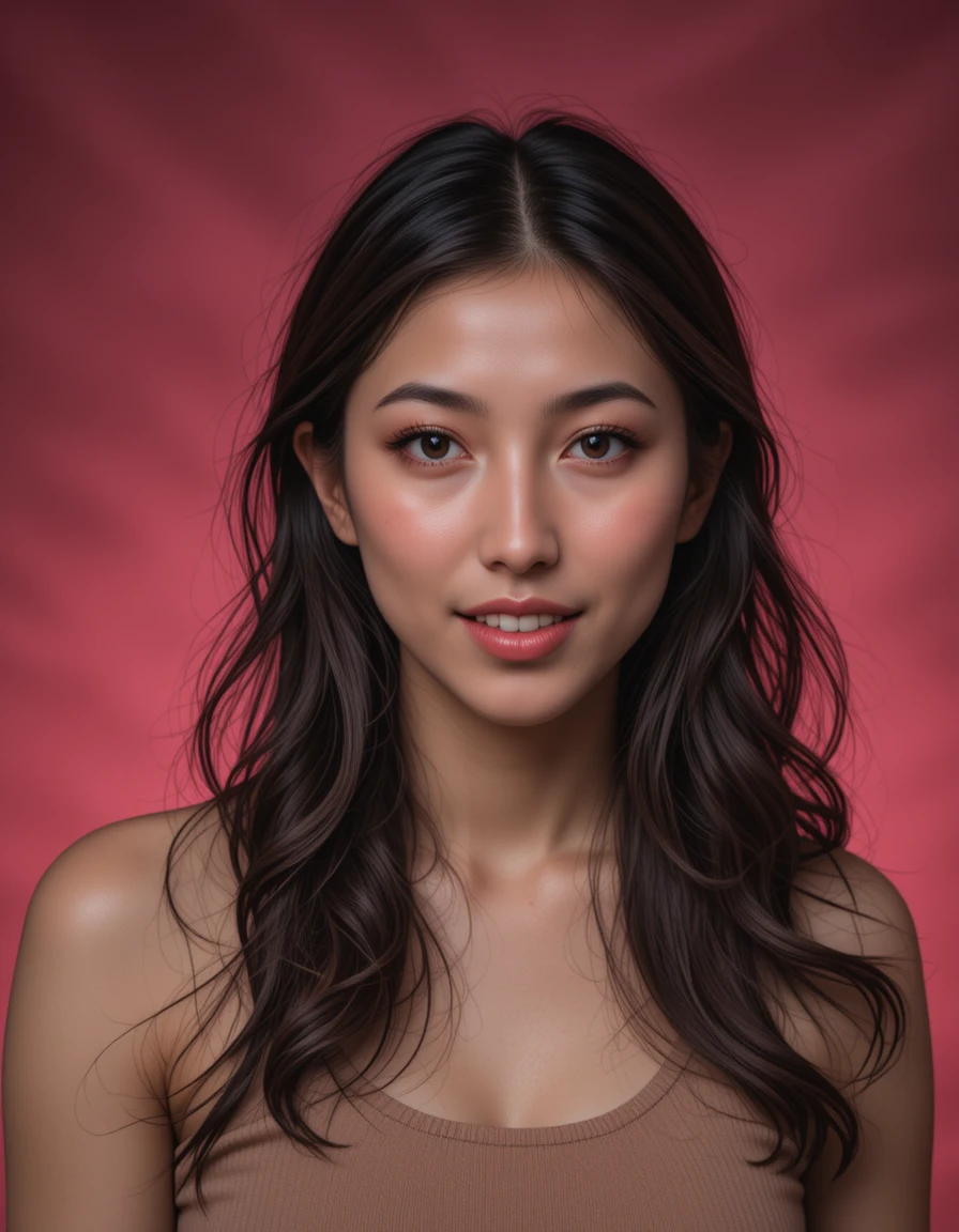 Playful portrait of a young mixed asian woman