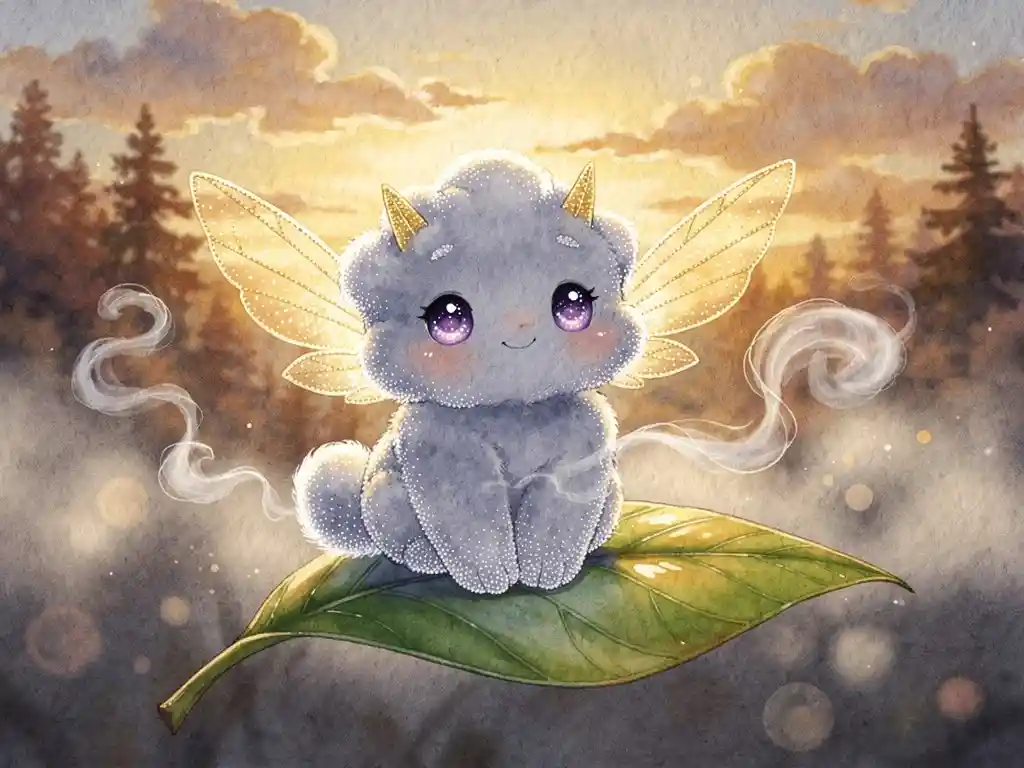 夕陽下停歇在葉片上的奇幻點描生物