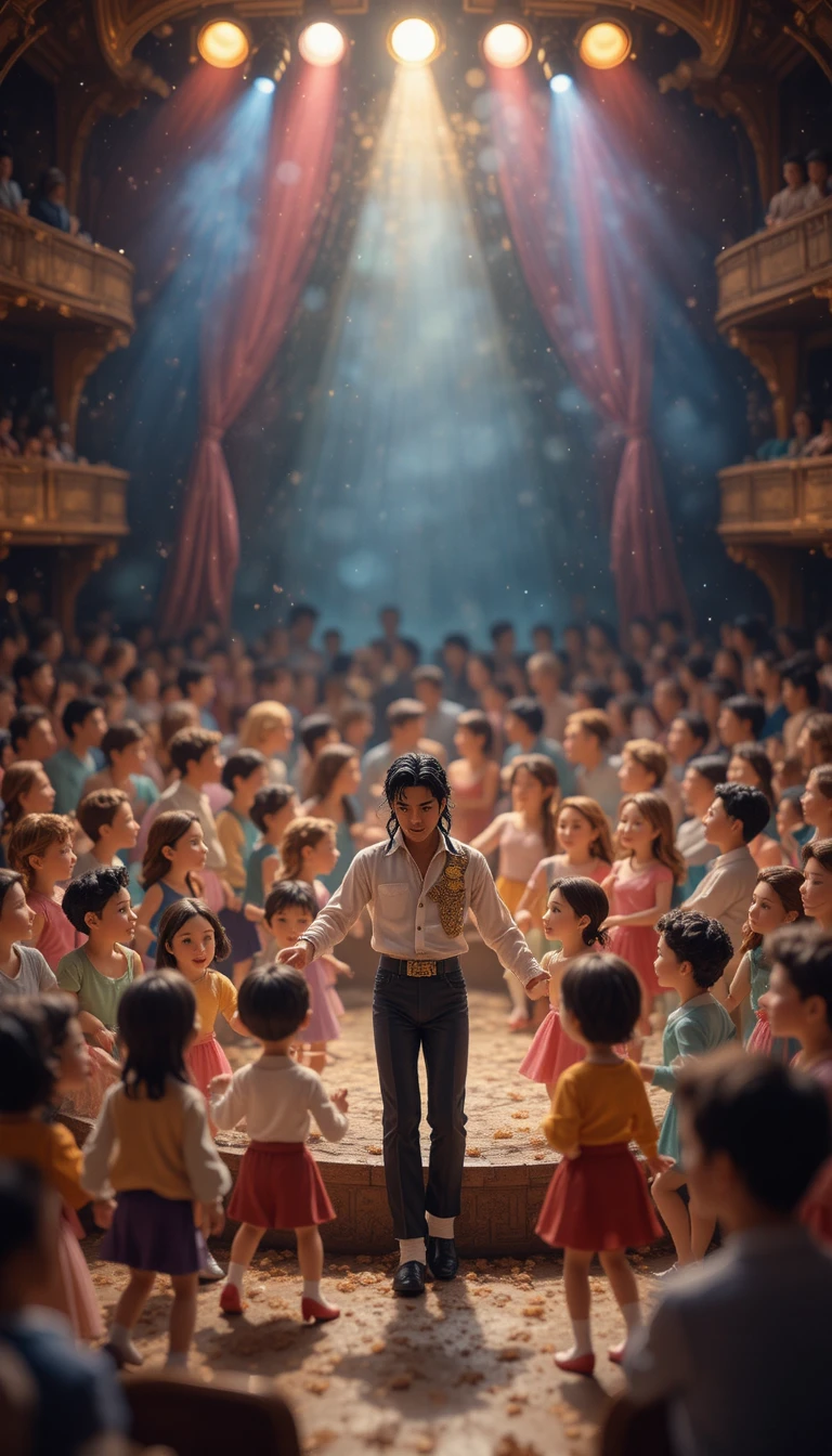 Clay characters dancing in a cozy concert hall scene