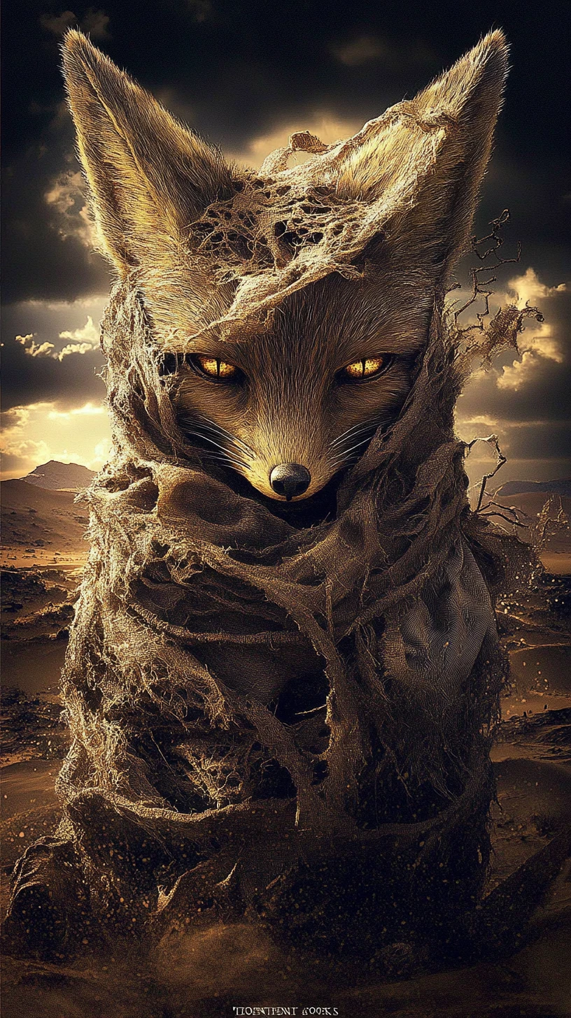Small desert creature wrapped in weathered fabric