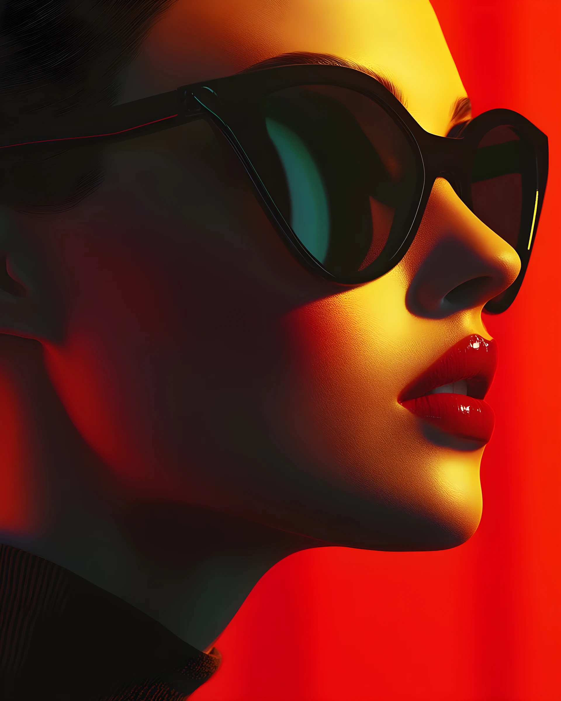 Modern fashion woman against bold colorful background
