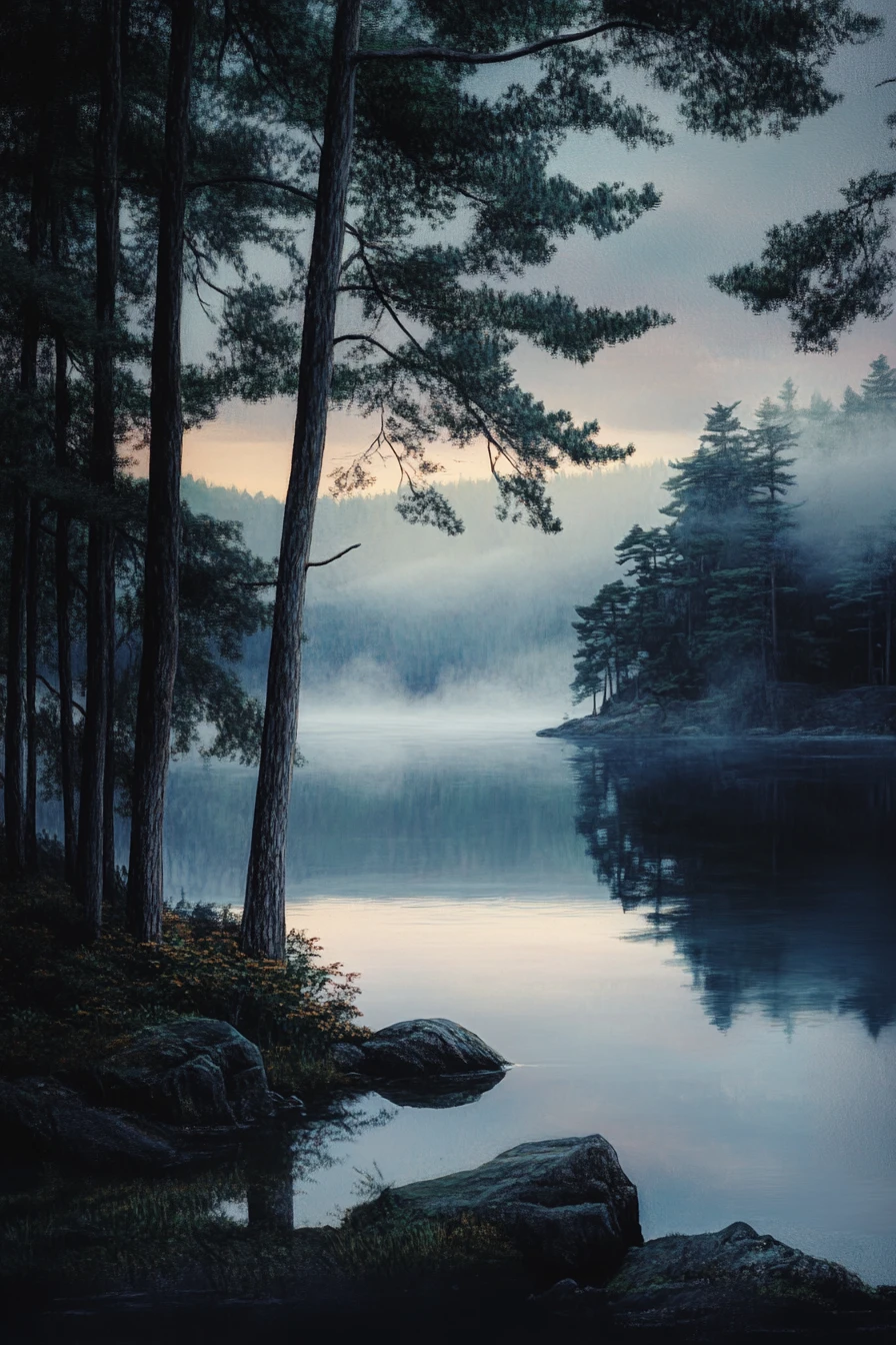 Calm stillness like morning mist over a quiet lake