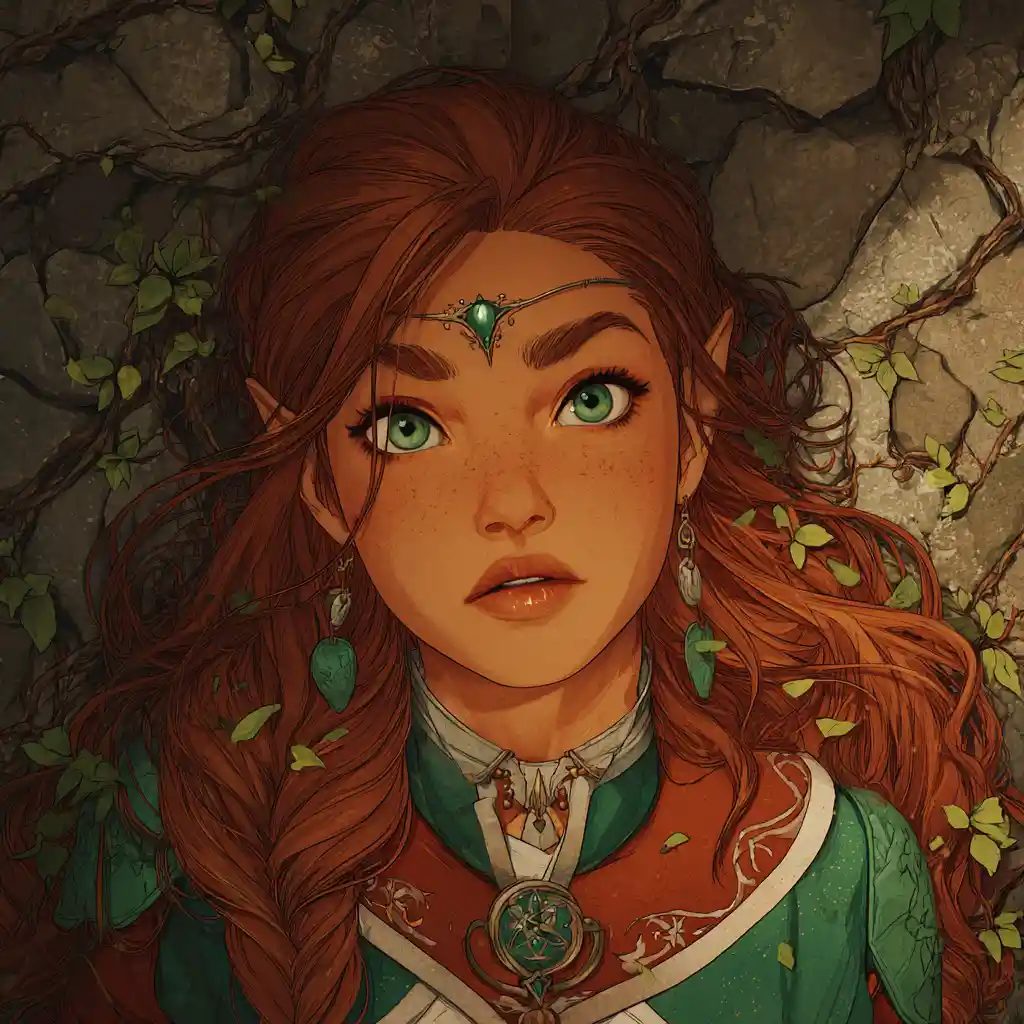 Elf cleric devoted to a radiant nature goddess